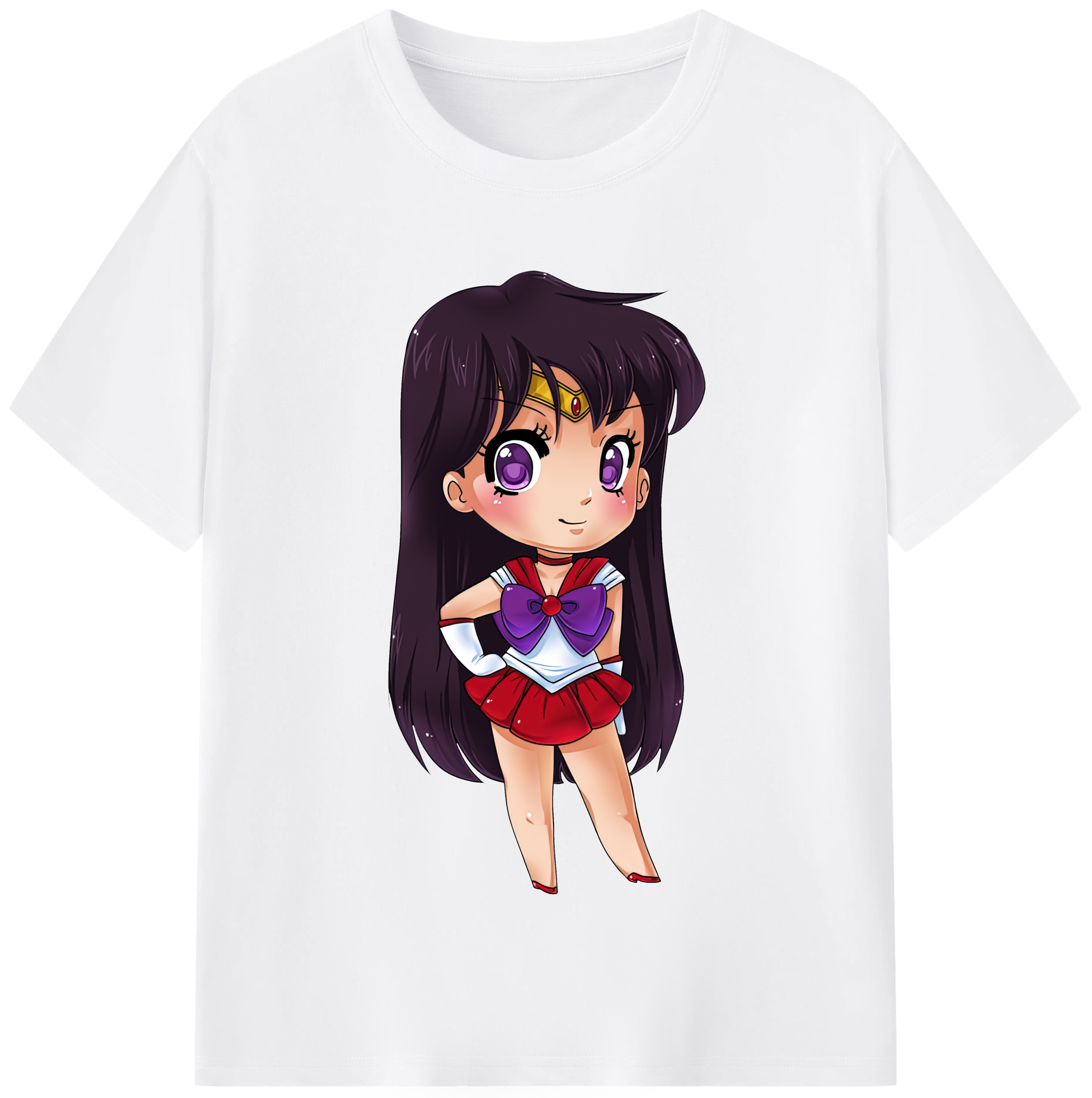 （画像用） 美少女戦士セーラームーン 火野レイ ひの レイ Sailor Moon Hino Rei （セーラーマーズ,Sailor Mars） 綿100％半袖Tシャツ（フロントプリント）
