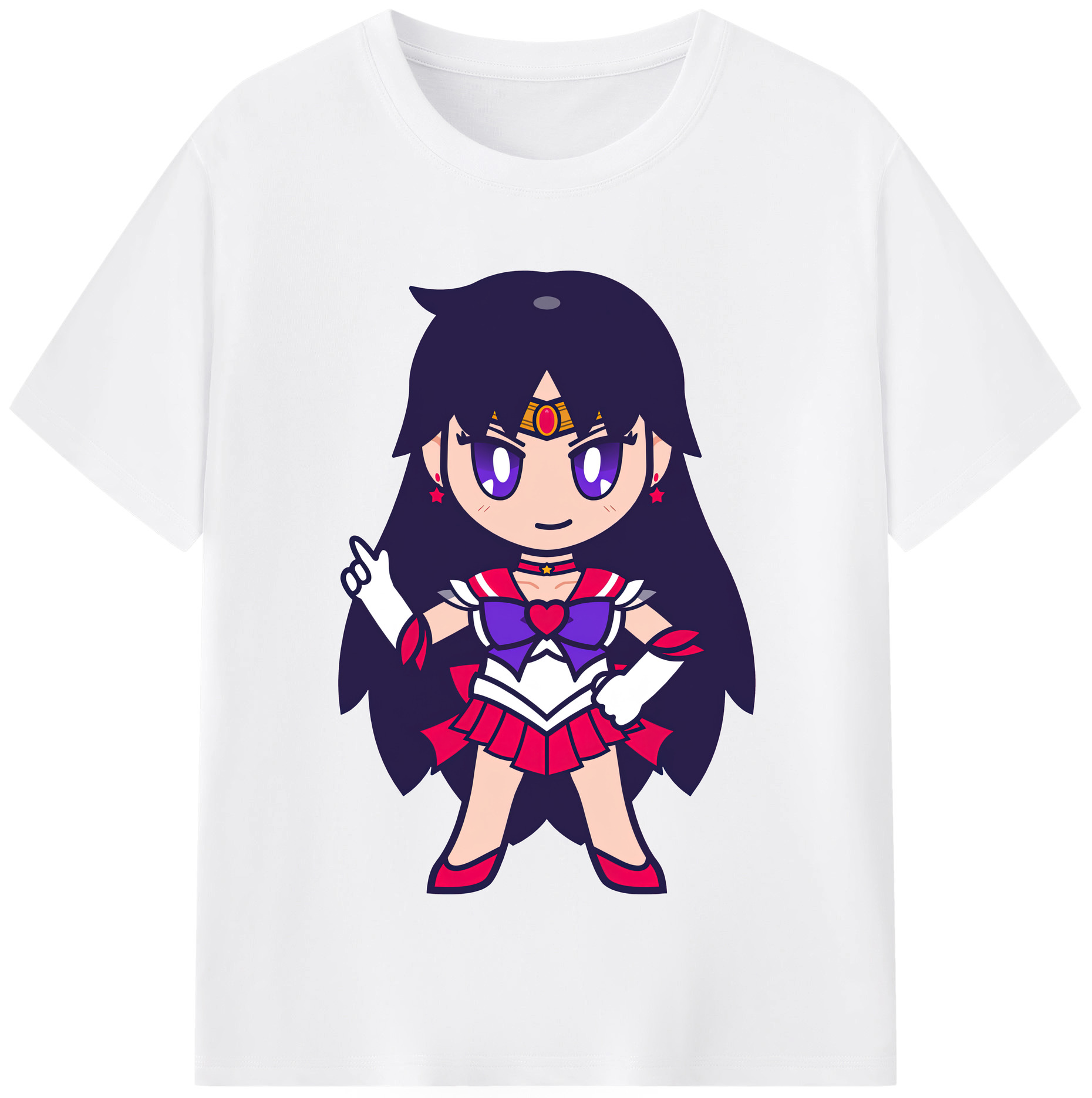 （画像用） 美少女戦士セーラームーン 火野レイ ひの レイ Sailor Moon Hino Rei （セーラーマーズ,Sailor Mars） 綿100％半袖Tシャツ（フロントプリント）