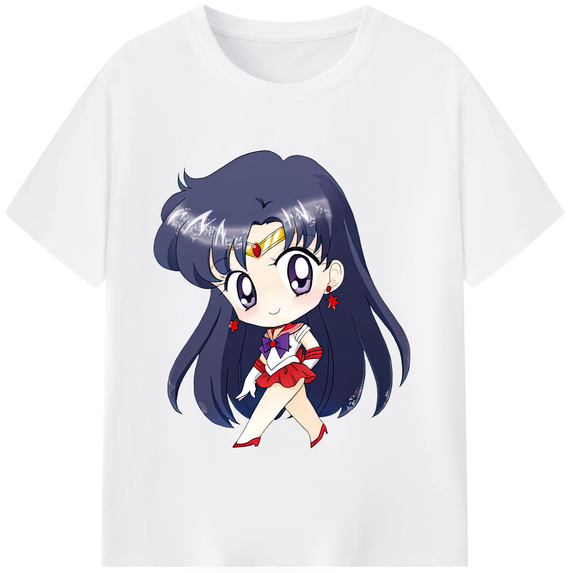 （画像用） 美少女戦士セーラームーン 火野レイ ひの レイ Sailor Moon Hino Rei （セーラーマーズ,Sailor Mars） 綿100％半袖Tシャツ（フロントプリント）