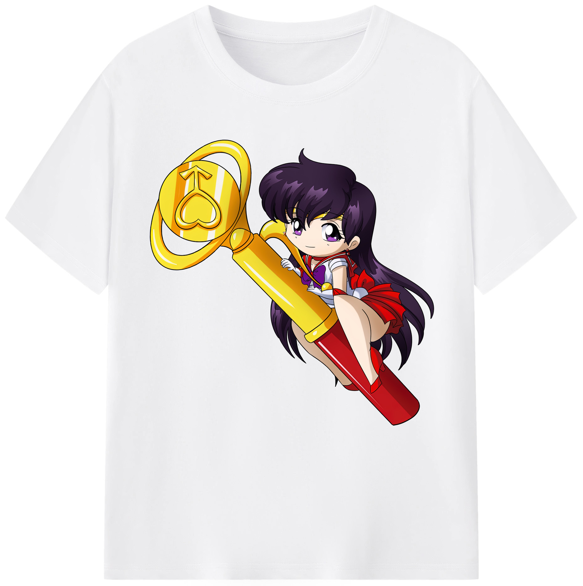 （画像用） 美少女戦士セーラームーン 火野レイ ひの レイ Sailor Moon Hino Rei （セーラーマーズ,Sailor Mars） 綿100％半袖Tシャツ（フロントプリント）