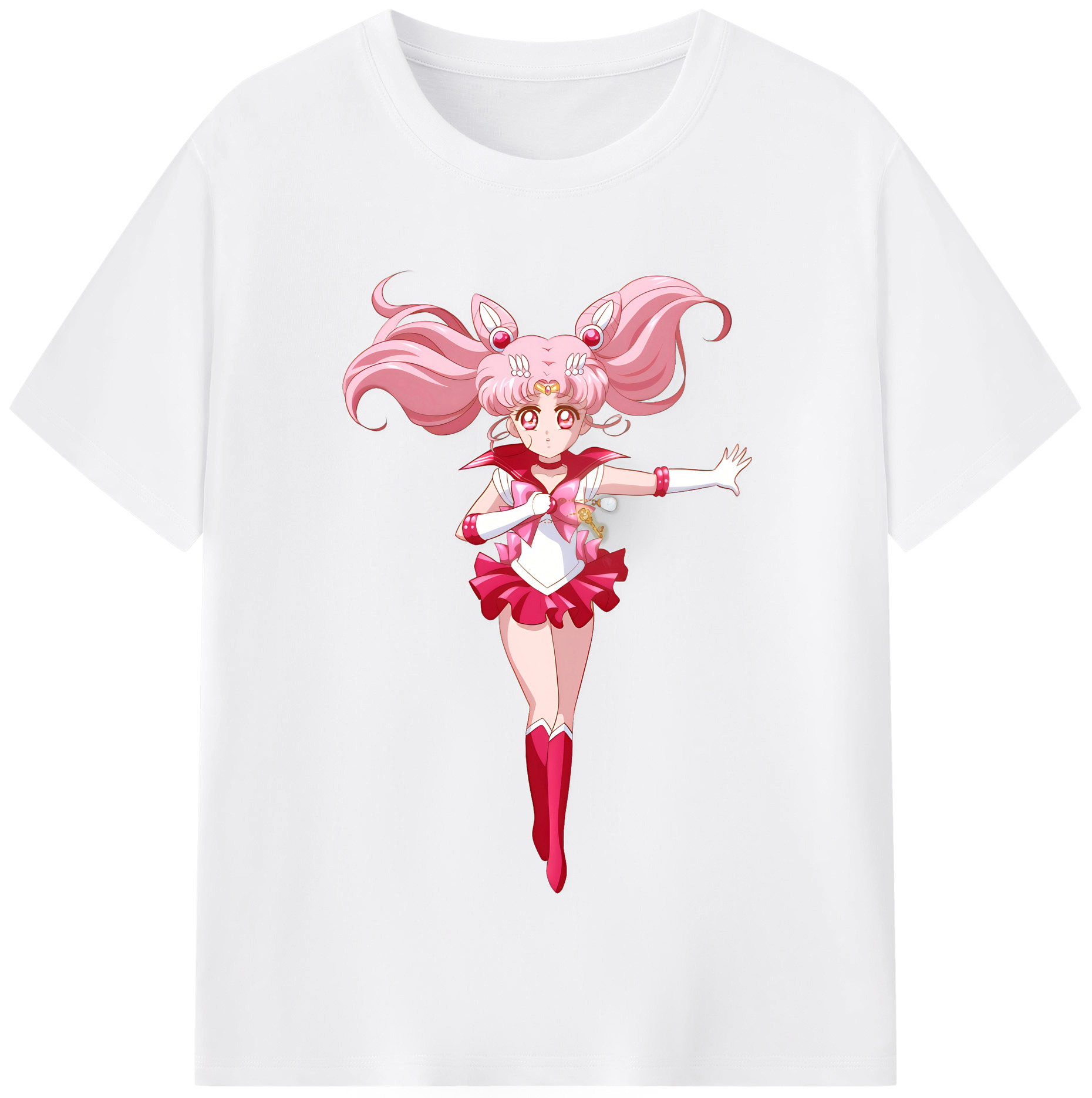 （画像用） 美少女戦士セーラームーン ちびうさ Sailor Moon Chibiusa Tsukino Usagi Small Lady Serenity 綿100％半袖Tシャツ（フロントプリント）