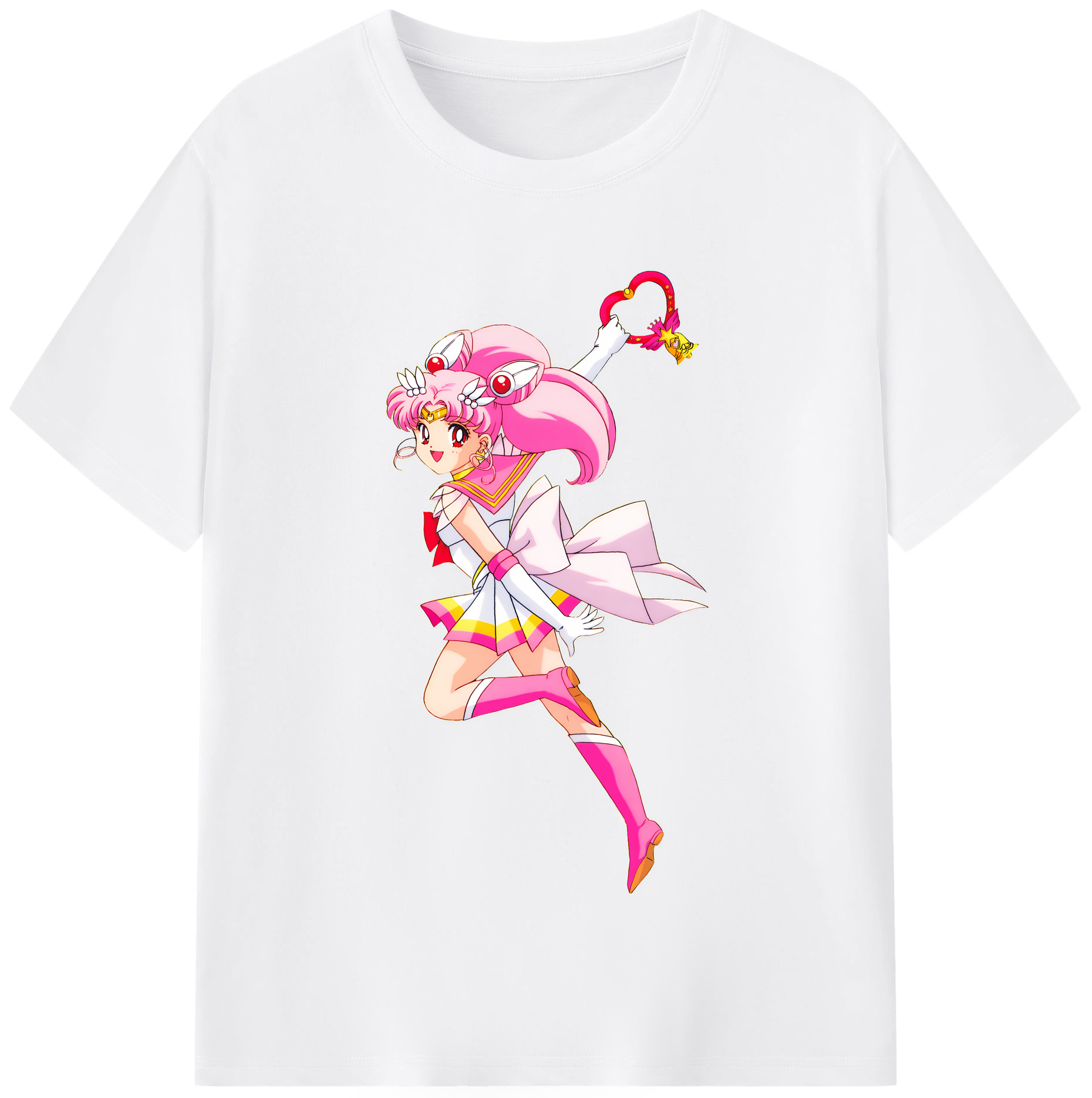（画像用） 美少女戦士セーラームーン ちびうさ Sailor Moon Chibiusa Tsukino Usagi Small Lady Serenity 綿100％半袖Tシャツ（フロントプリント）