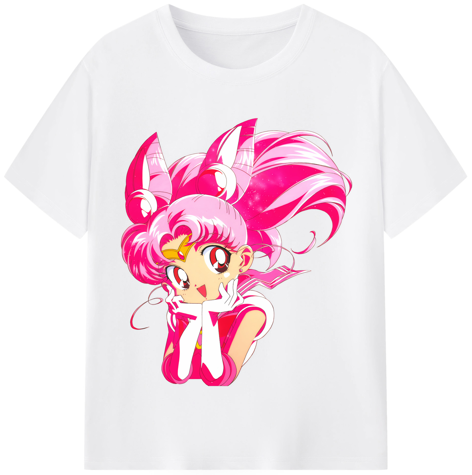 （画像用） 美少女戦士セーラームーン ちびうさ Sailor Moon Chibiusa Tsukino Usagi Small Lady Serenity 綿100％半袖Tシャツ（フロントプリント）