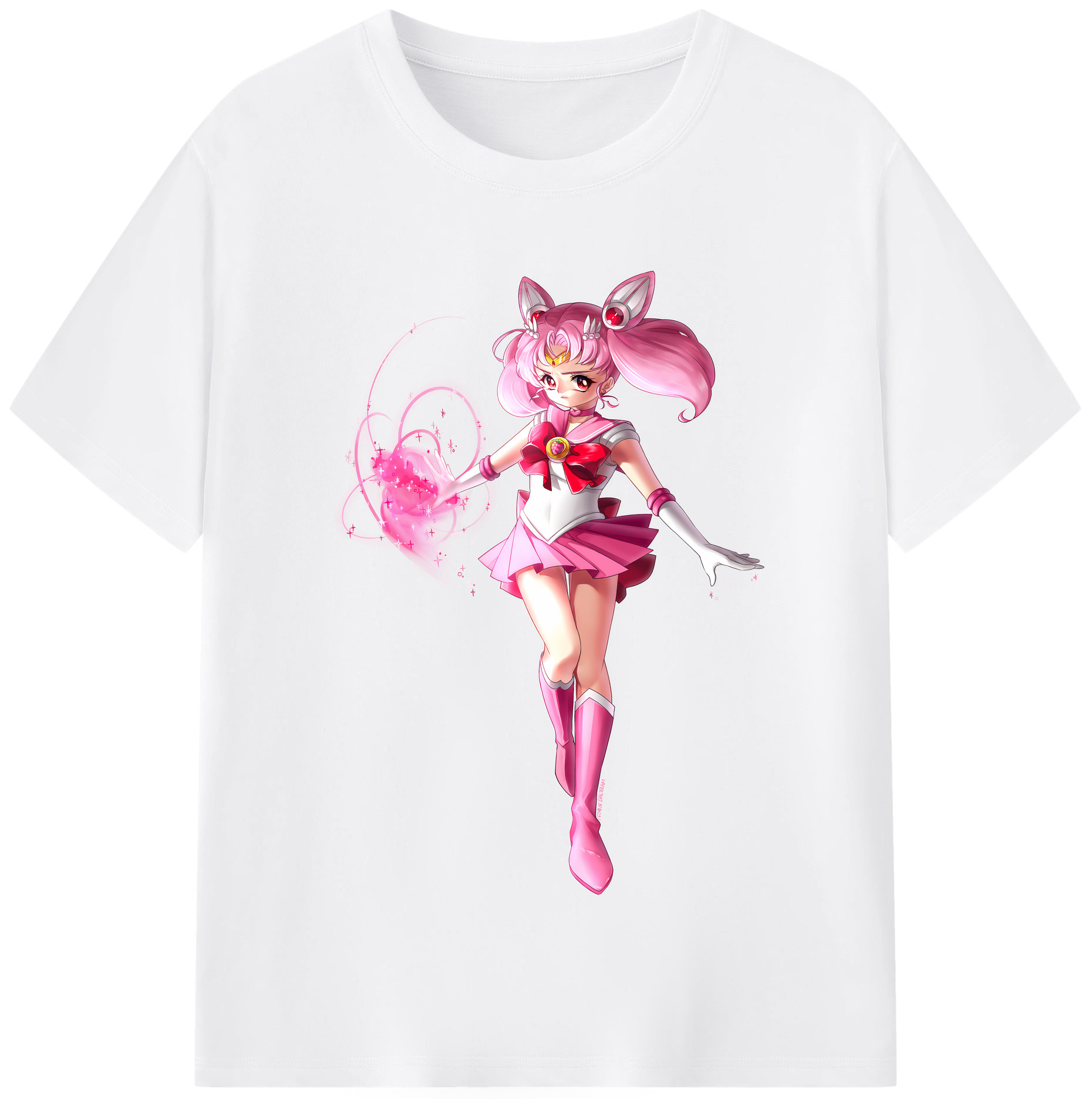 （画像用） 美少女戦士セーラームーン ちびうさ Sailor Moon Chibiusa Tsukino Usagi Small Lady Serenity 綿100％半袖Tシャツ（フロントプリント）