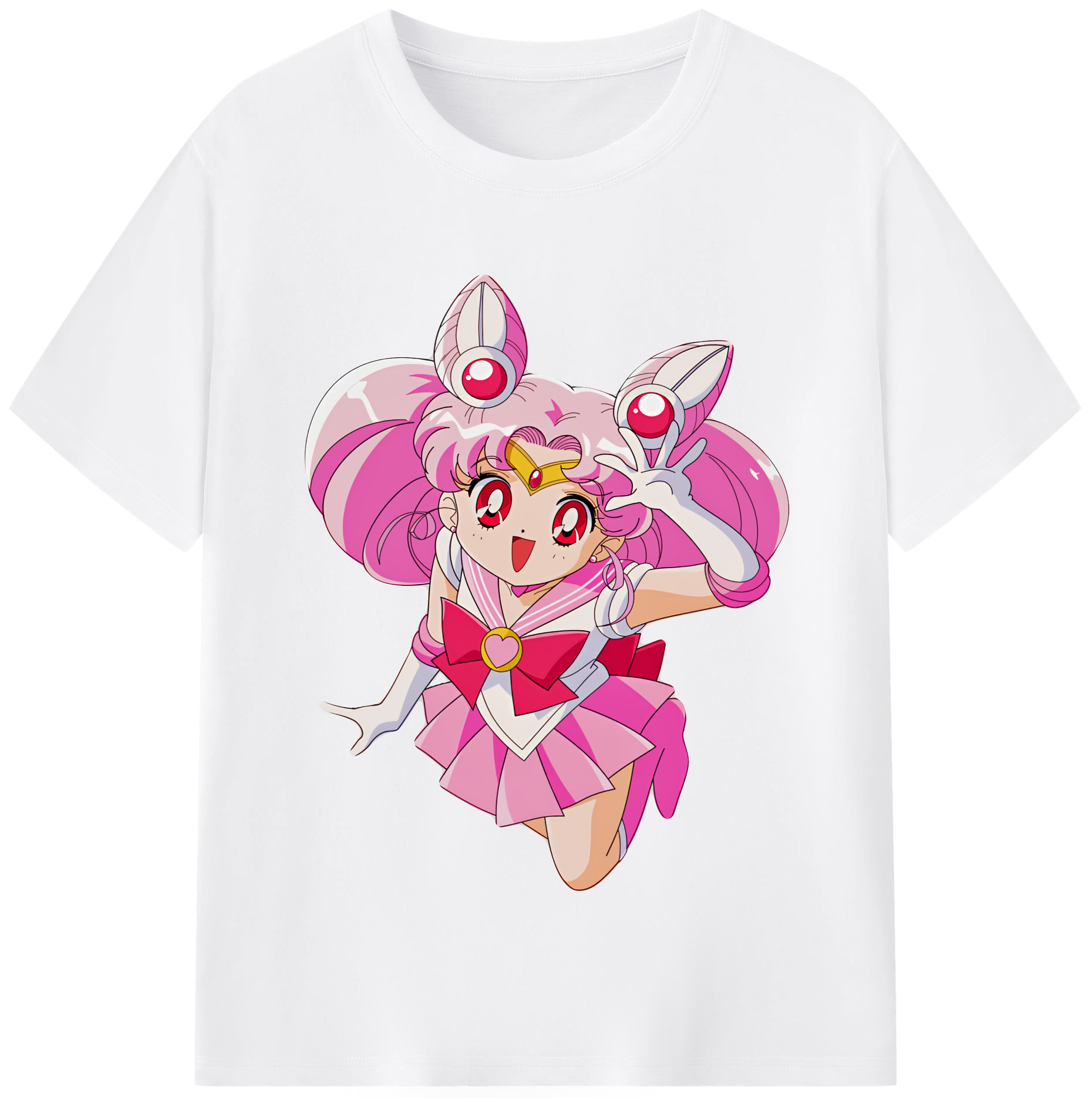 （画像用） 美少女戦士セーラームーン ちびうさ Sailor Moon Chibiusa Tsukino Usagi Small Lady Serenity 綿100％半袖Tシャツ（フロントプリント）