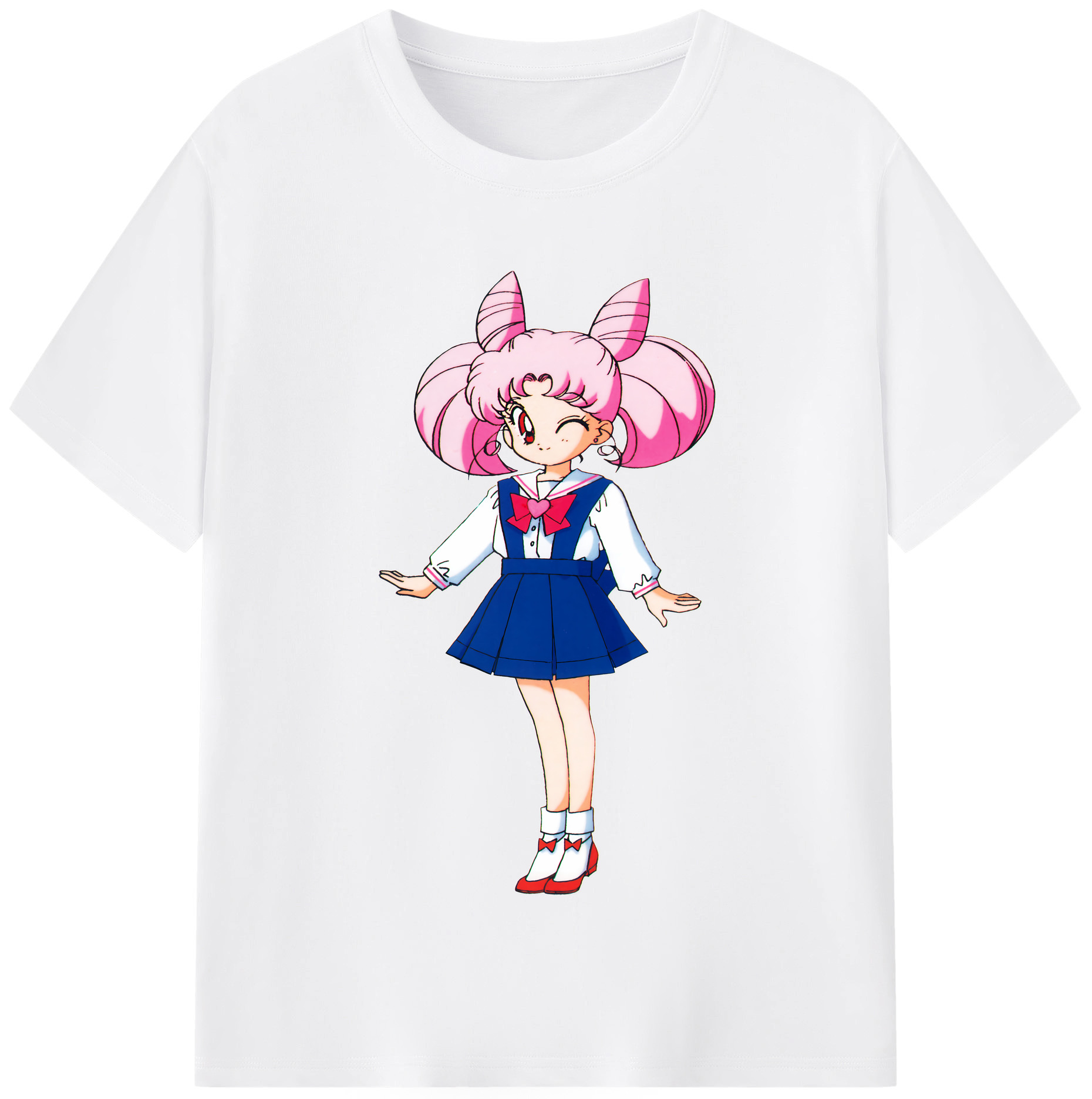 （画像用） 美少女戦士セーラームーン ちびうさ Sailor Moon Chibiusa Tsukino Usagi Small Lady Serenity 綿100％半袖Tシャツ（フロントプリント）