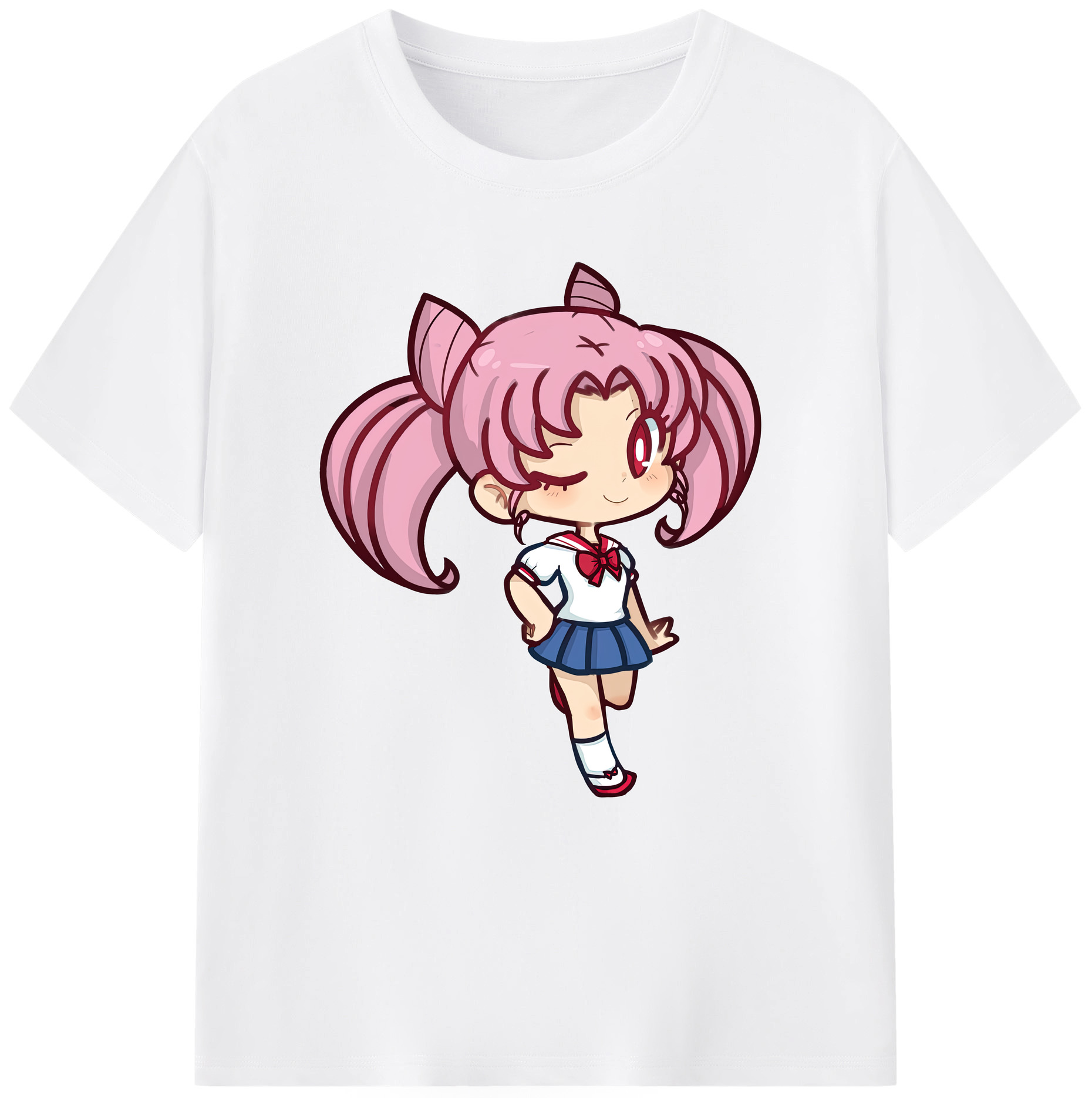 （画像用） 美少女戦士セーラームーン ちびうさ Sailor Moon Chibiusa Tsukino Usagi Small Lady Serenity 綿100％半袖Tシャツ（フロントプリント）