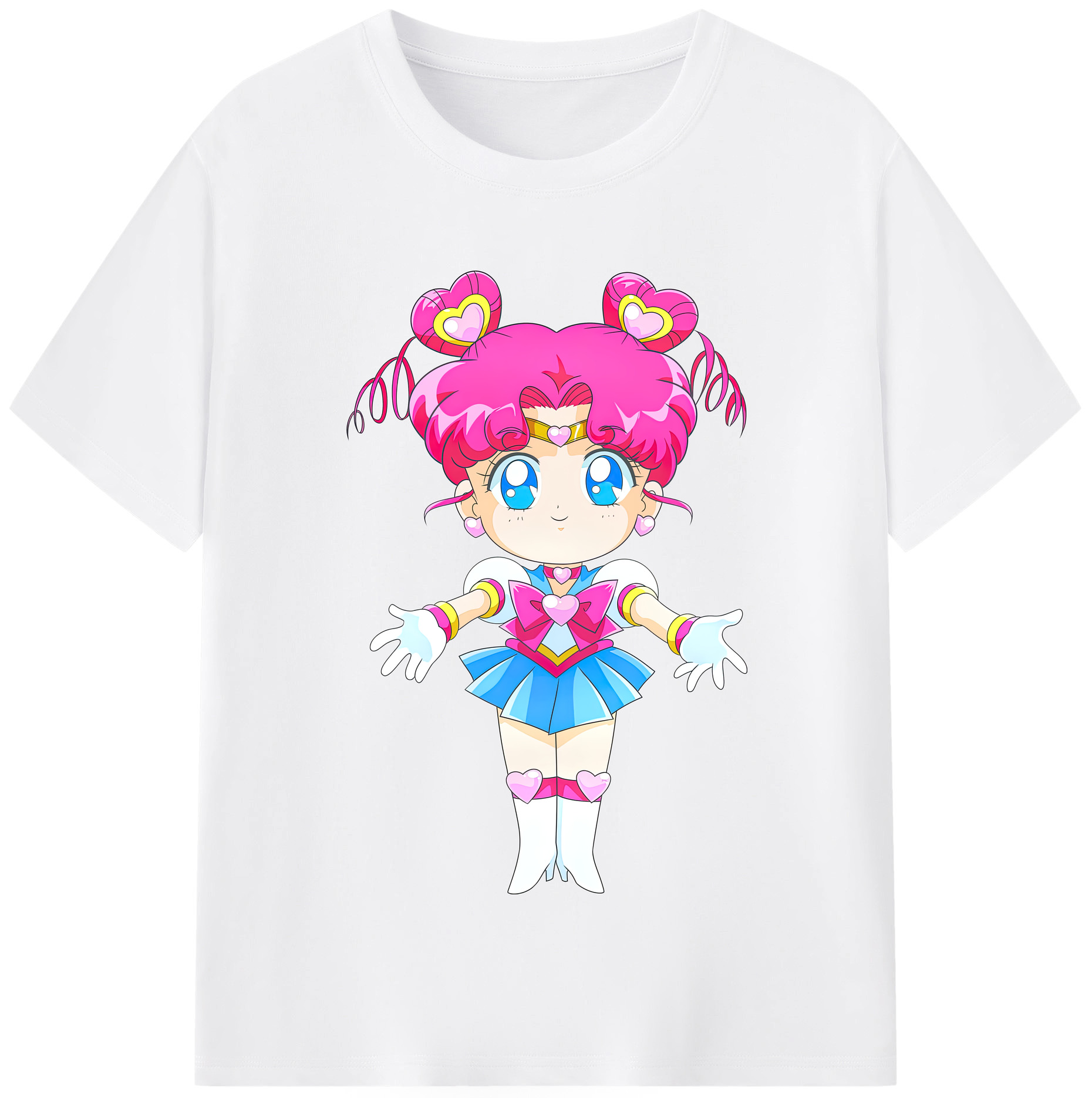 （画像用） 美少女戦士セーラームーン ちびうさ Sailor Moon Chibiusa Tsukino Usagi Small Lady Serenity 綿100％半袖Tシャツ（フロントプリント）