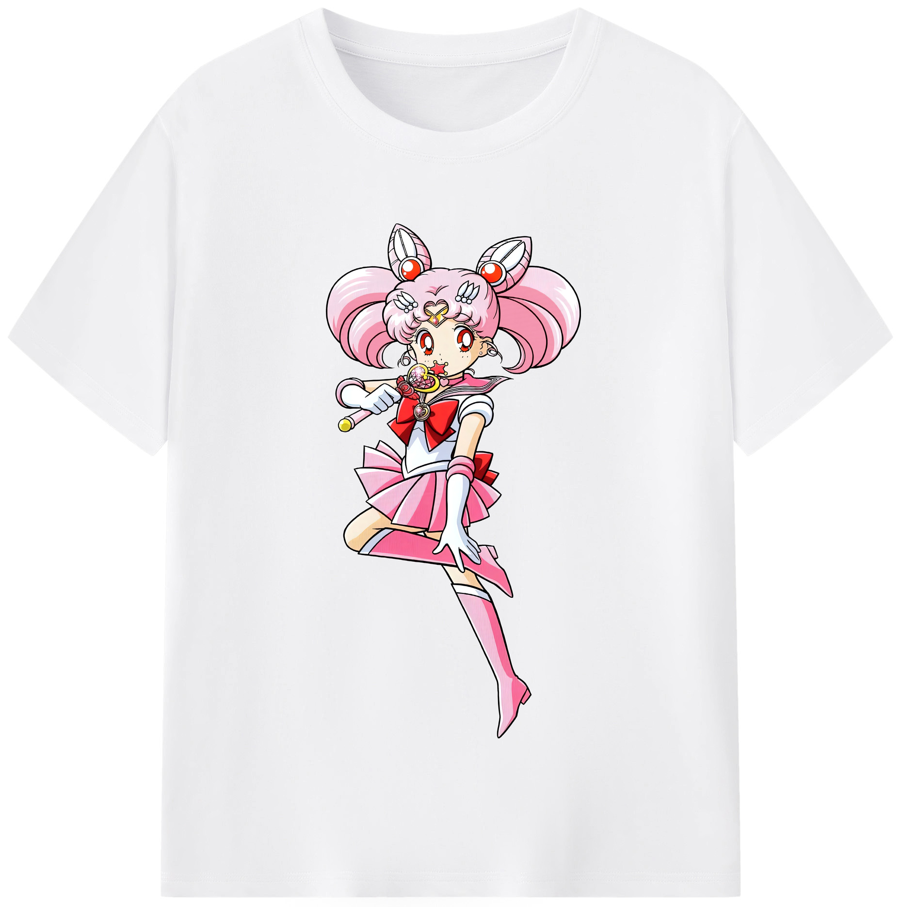 （画像用） 美少女戦士セーラームーン ちびうさ Sailor Moon Chibiusa Tsukino Usagi Small Lady Serenity 綿100％半袖Tシャツ（フロントプリント）