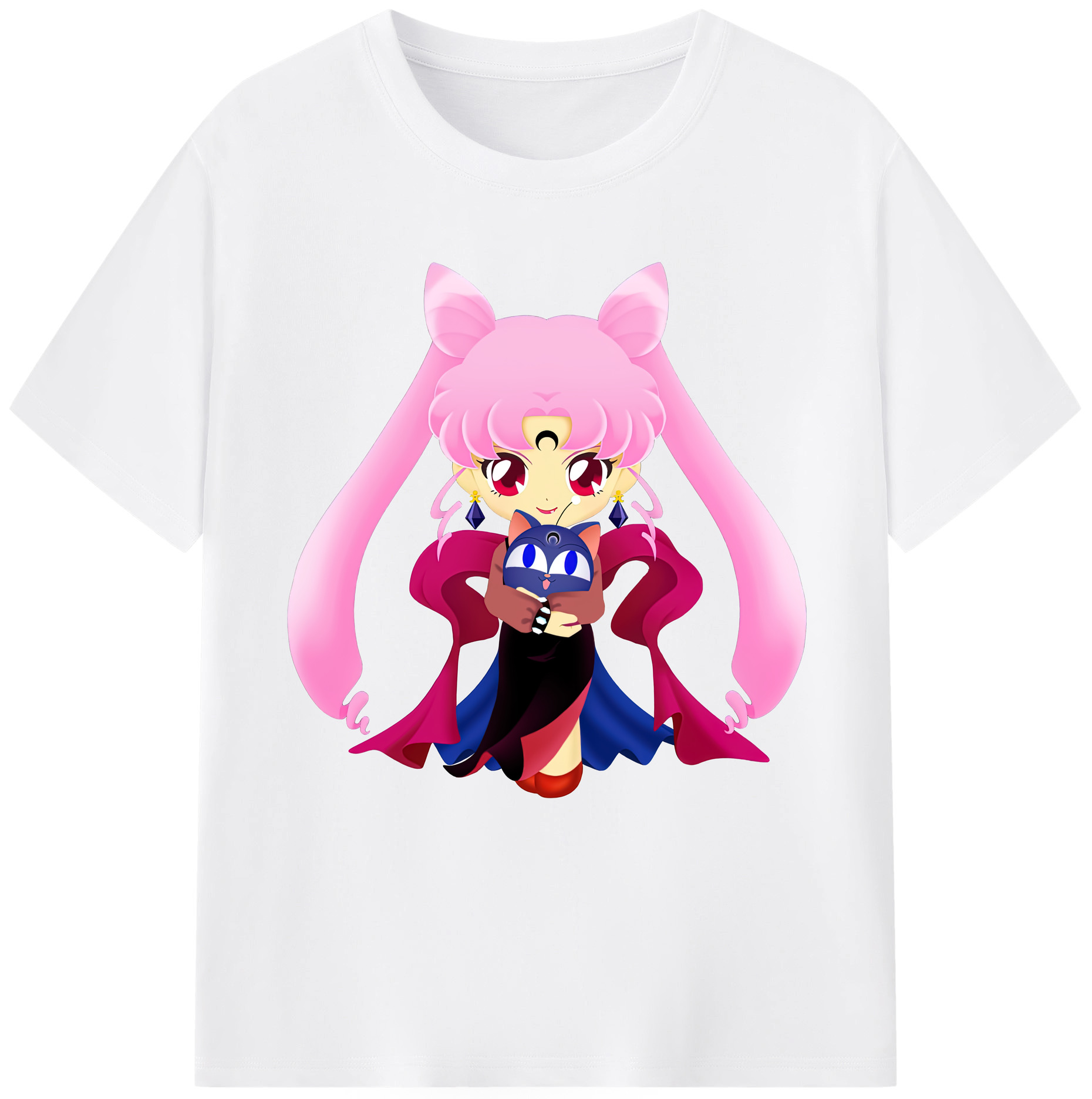（画像用） 美少女戦士セーラームーン ちびうさ Sailor Moon Chibiusa Tsukino Usagi Small Lady Serenity 綿100％半袖Tシャツ（フロントプリント）