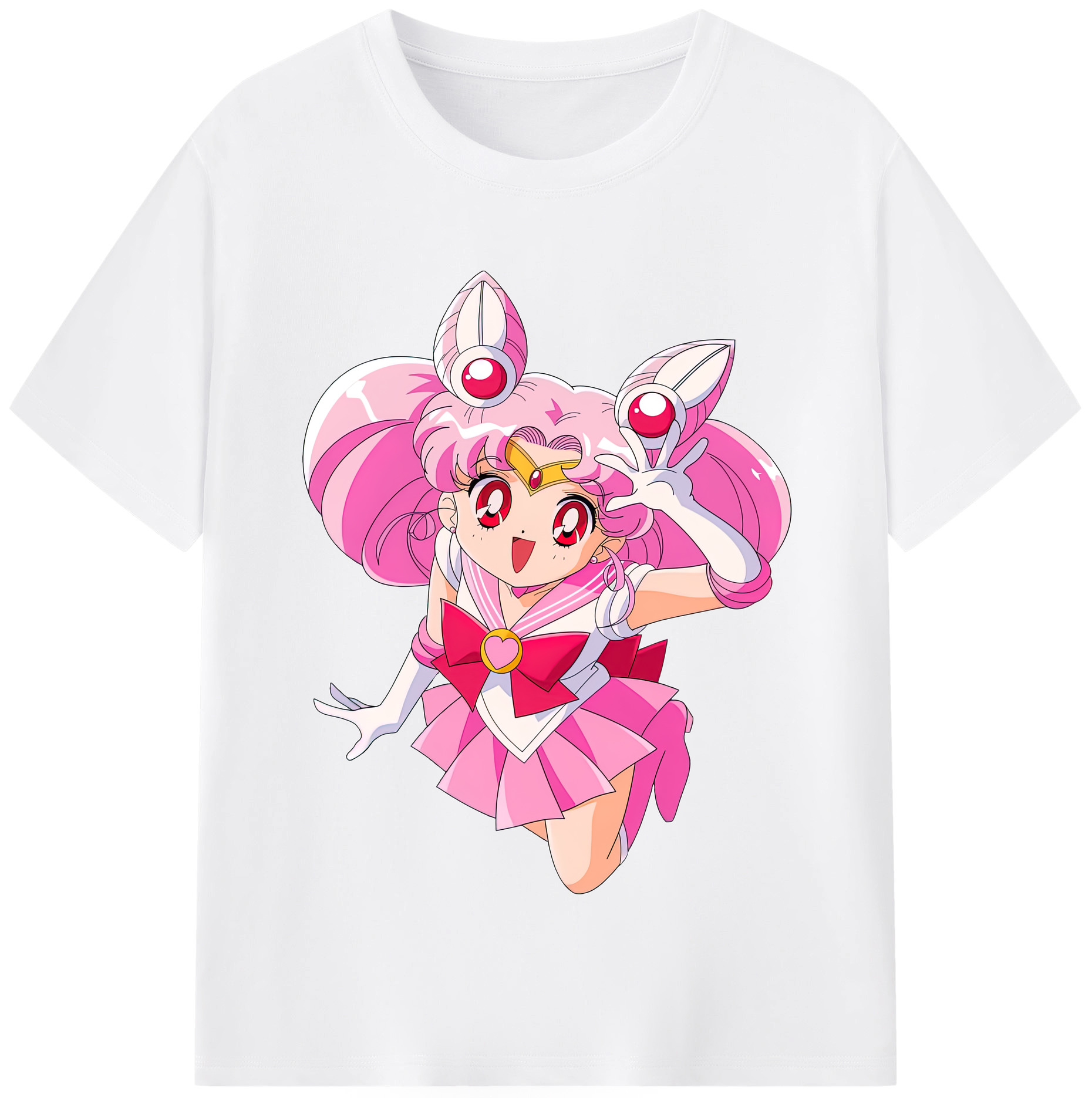 （画像用） 美少女戦士セーラームーン ちびうさ Sailor Moon Chibiusa Tsukino Usagi Small Lady Serenity 綿100％半袖Tシャツ（フロントプリント）