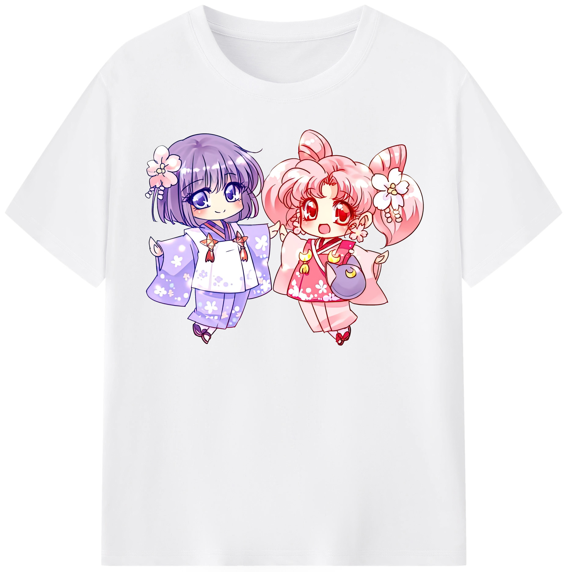 （画像用） 美少女戦士セーラームーン ちびうさ Sailor Moon Chibiusa Tsukino Usagi Small Lady Serenity 綿100％半袖Tシャツ（フロントプリント）