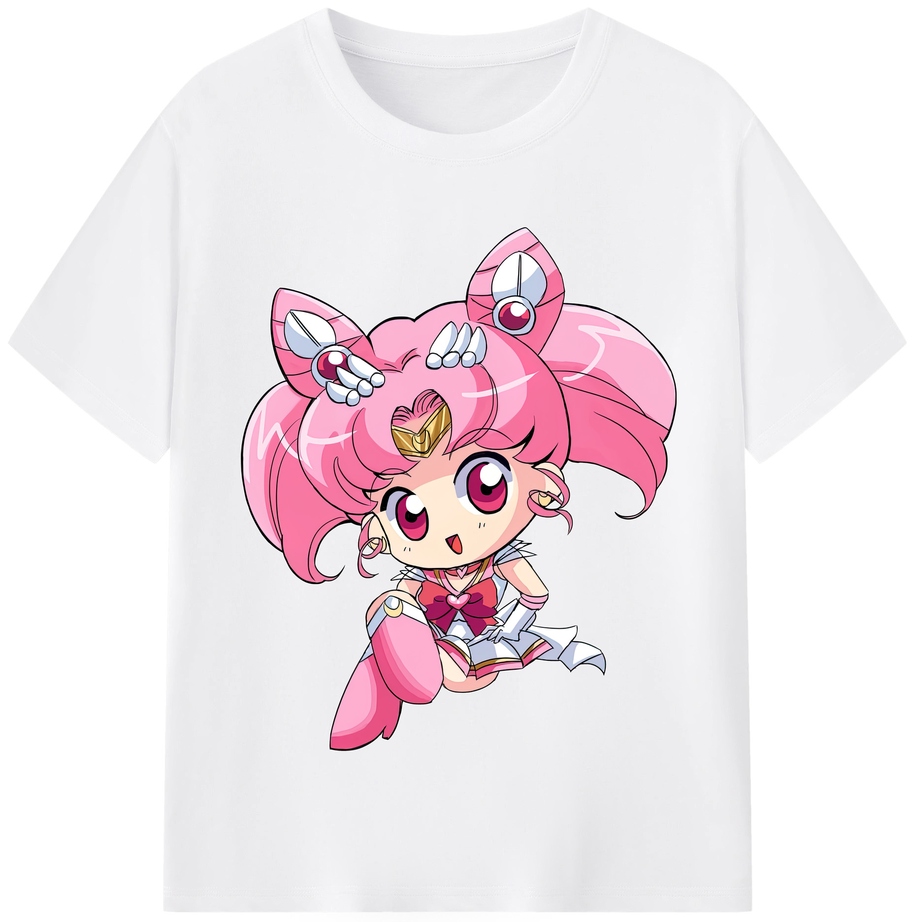 （画像用） 美少女戦士セーラームーン ちびうさ Sailor Moon Chibiusa Tsukino Usagi Small Lady Serenity 綿100％半袖Tシャツ（フロントプリント）