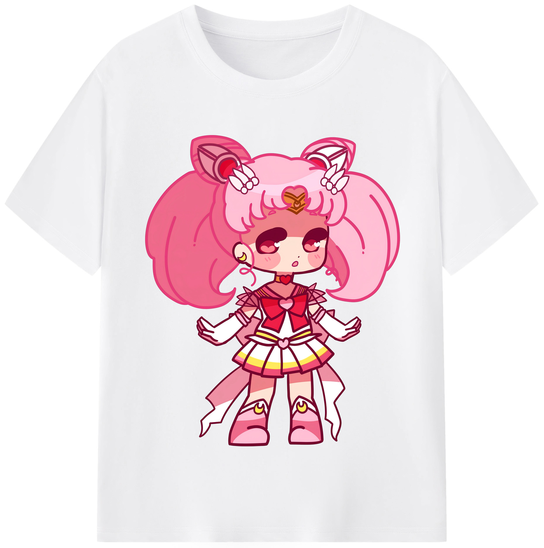 （画像用） 美少女戦士セーラームーン ちびうさ Sailor Moon Chibiusa Tsukino Usagi Small Lady Serenity 綿100％半袖Tシャツ（フロントプリント）