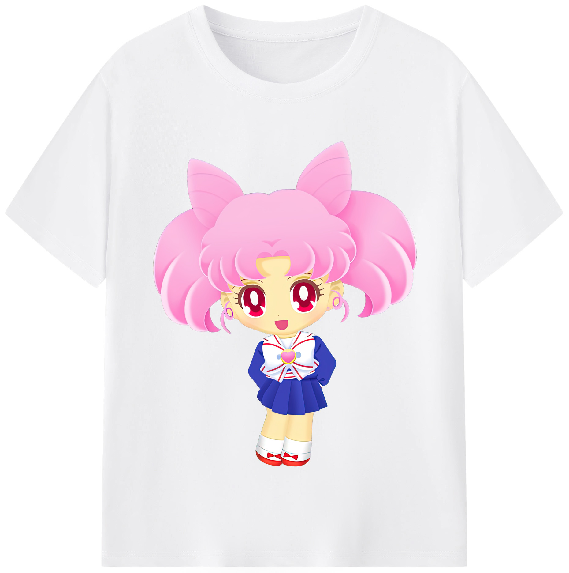 （画像用） 美少女戦士セーラームーン ちびうさ Sailor Moon Chibiusa Tsukino Usagi Small Lady Serenity 綿100％半袖Tシャツ（フロントプリント）