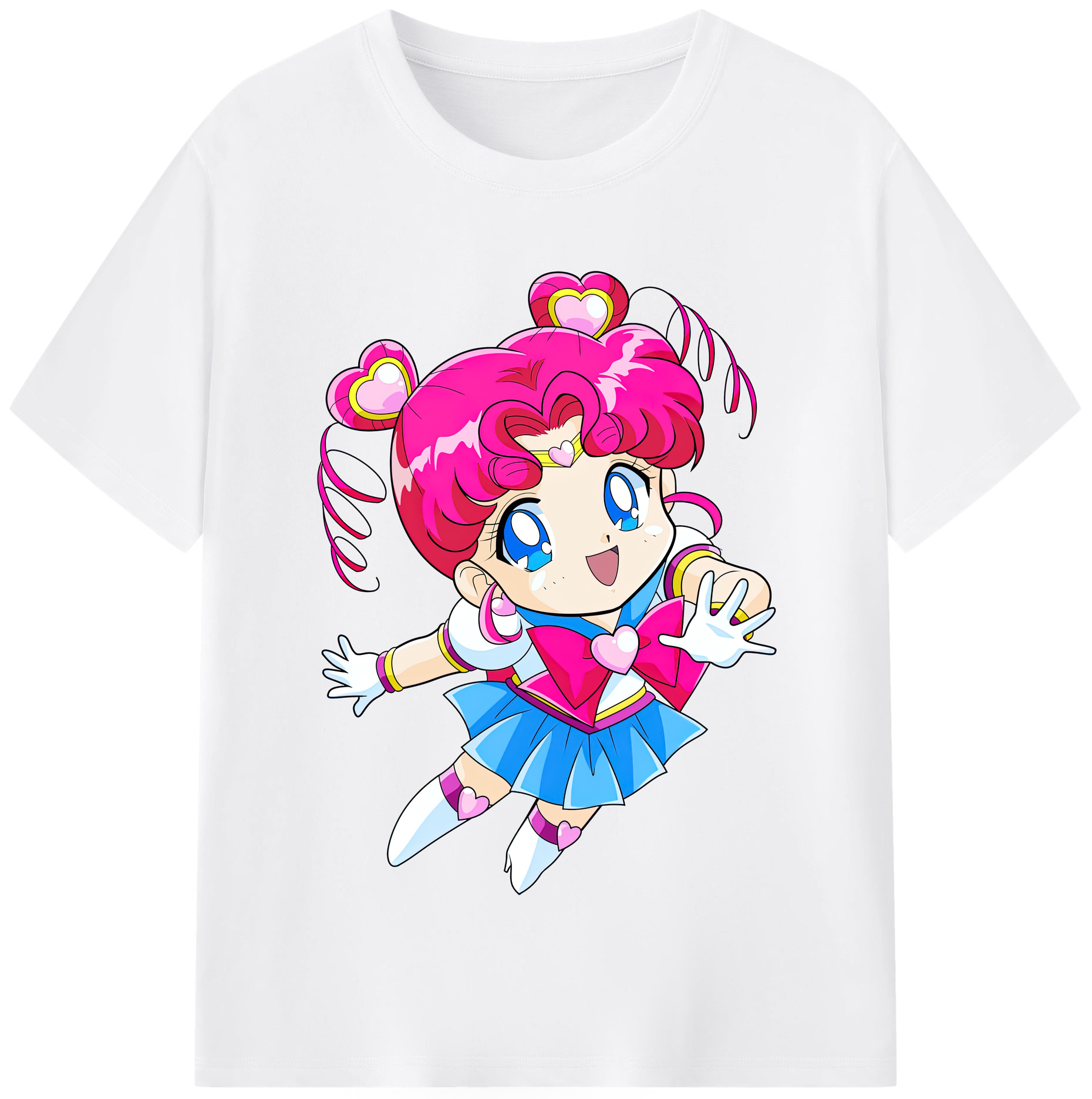 （画像用） 美少女戦士セーラームーン ちびうさ Sailor Moon Chibiusa Tsukino Usagi Small Lady Serenity 綿100％半袖Tシャツ（フロントプリント）