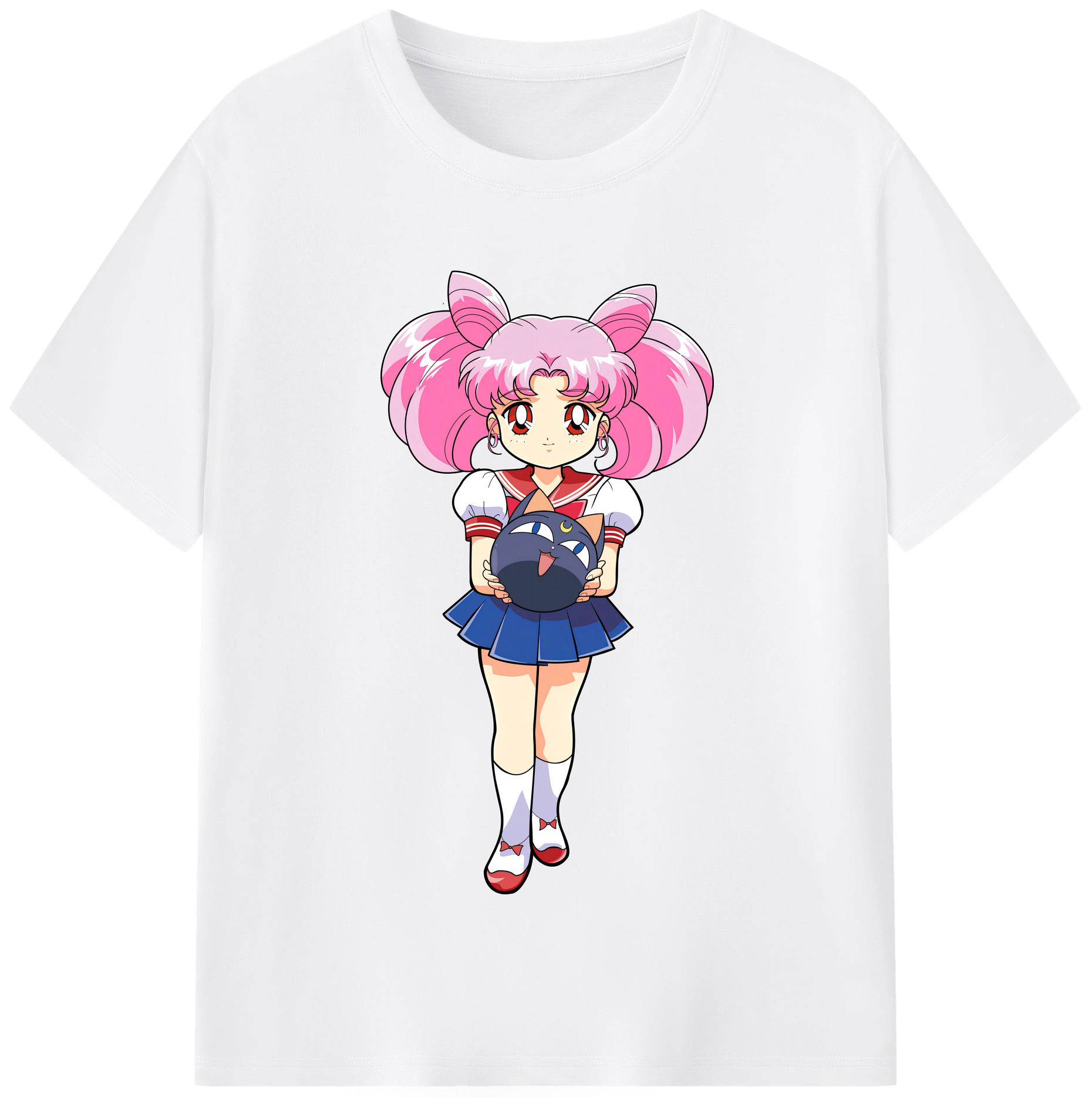 （画像用） 美少女戦士セーラームーン ちびうさ Sailor Moon Chibiusa Tsukino Usagi Small Lady Serenity 綿100％半袖Tシャツ（フロントプリント）