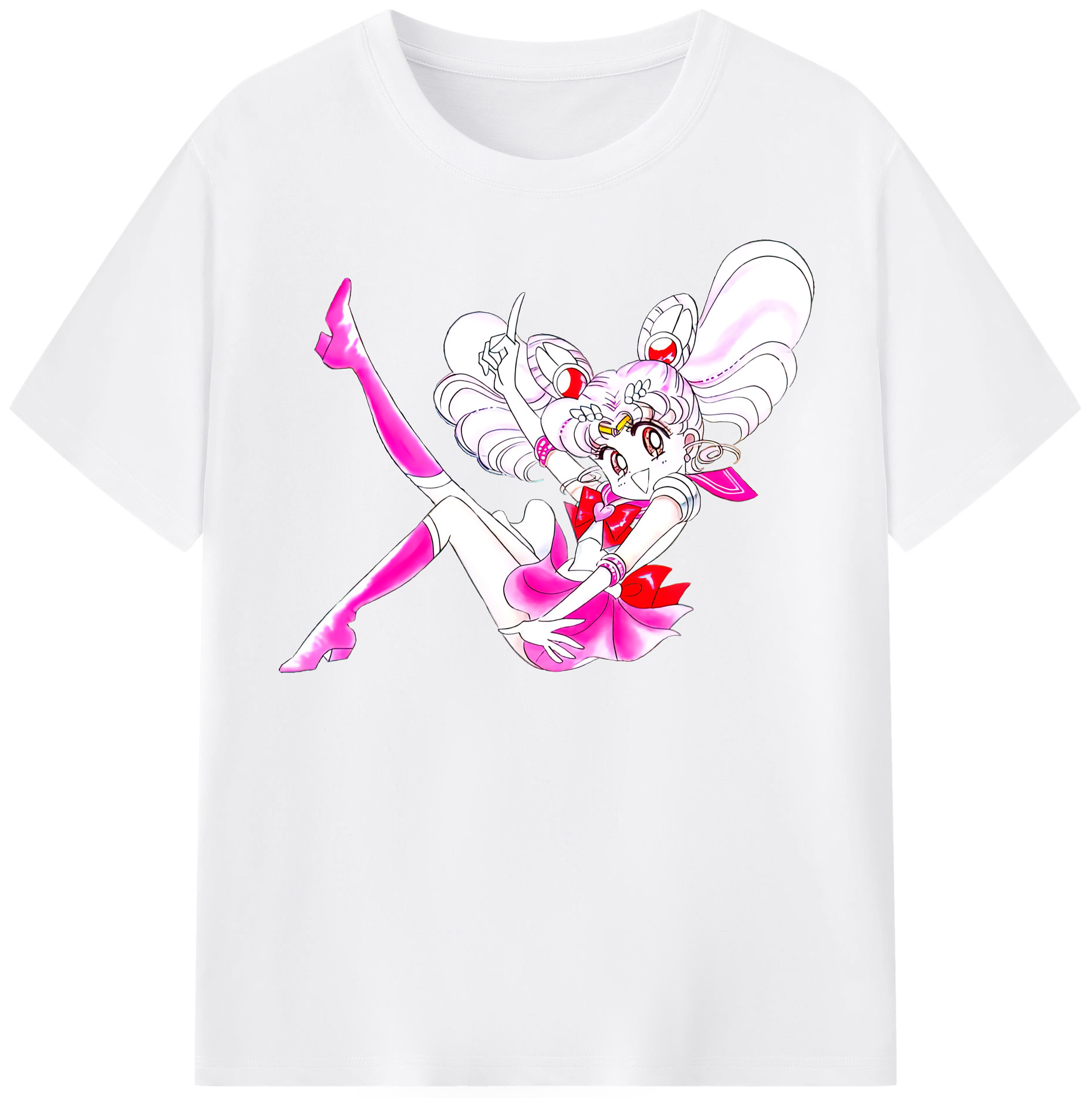 （画像用） 美少女戦士セーラームーン ちびうさ Sailor Moon Chibiusa Tsukino Usagi Small Lady Serenity 綿100％半袖Tシャツ（フロントプリント）