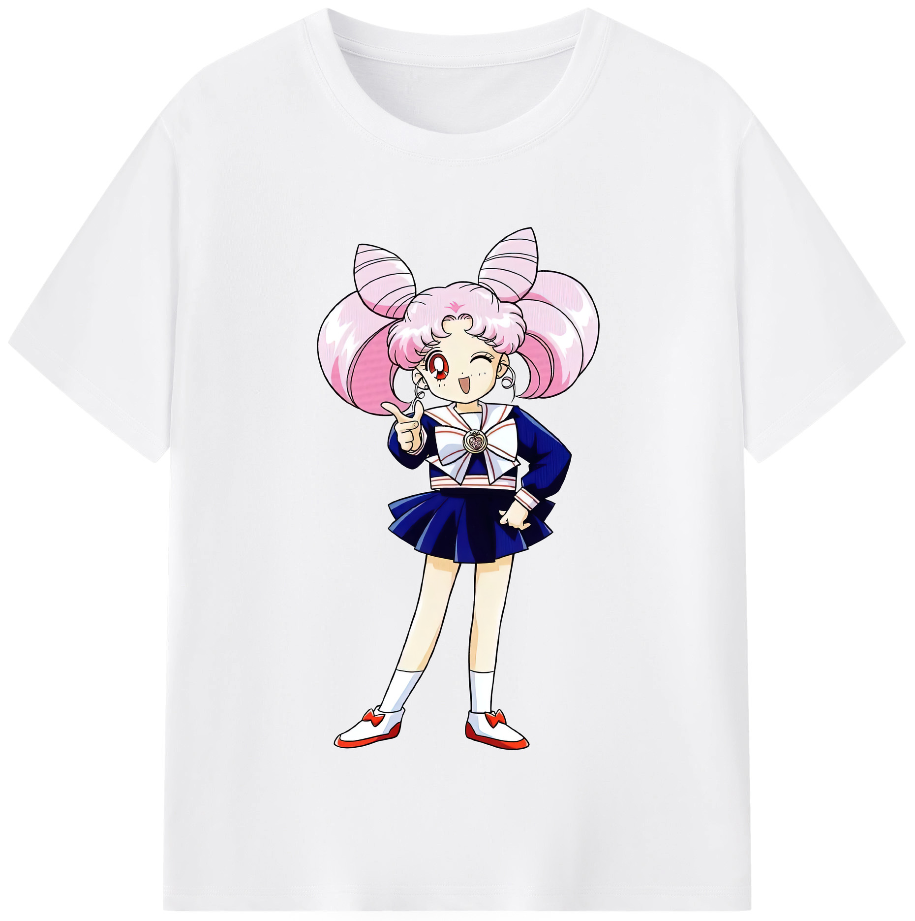 （画像用） 美少女戦士セーラームーン ちびうさ Sailor Moon Chibiusa Tsukino Usagi Small Lady Serenity 綿100％半袖Tシャツ（フロントプリント）