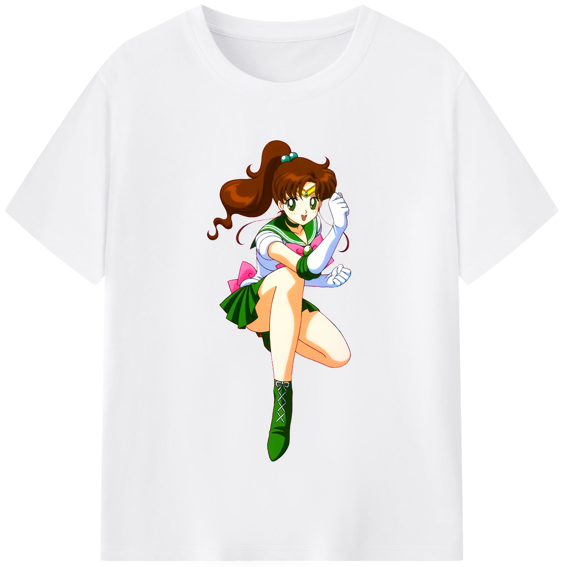 （画像用） 美少女戦士セーラームーン 木野 まこと きの まこと Sailor Moon Kino Makoto （セーラージュピター；Sailor Jupiter） 綿100％半袖Tシャツ（フロントプリント）