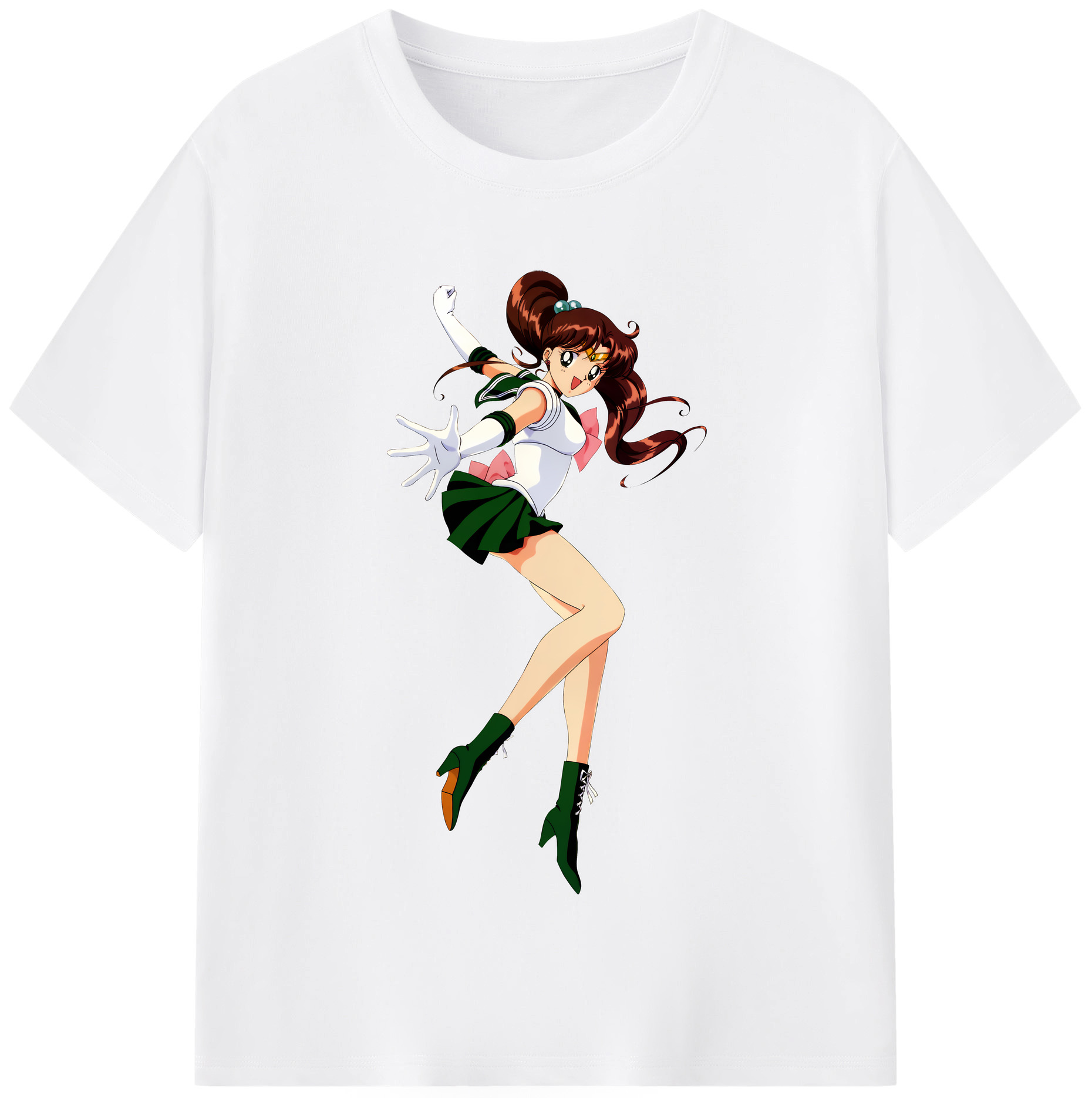 （画像用） 美少女戦士セーラームーン 木野 まこと きの まこと Sailor Moon Kino Makoto （セーラージュピター；Sailor Jupiter） 綿100％半袖Tシャツ（フロントプリント）