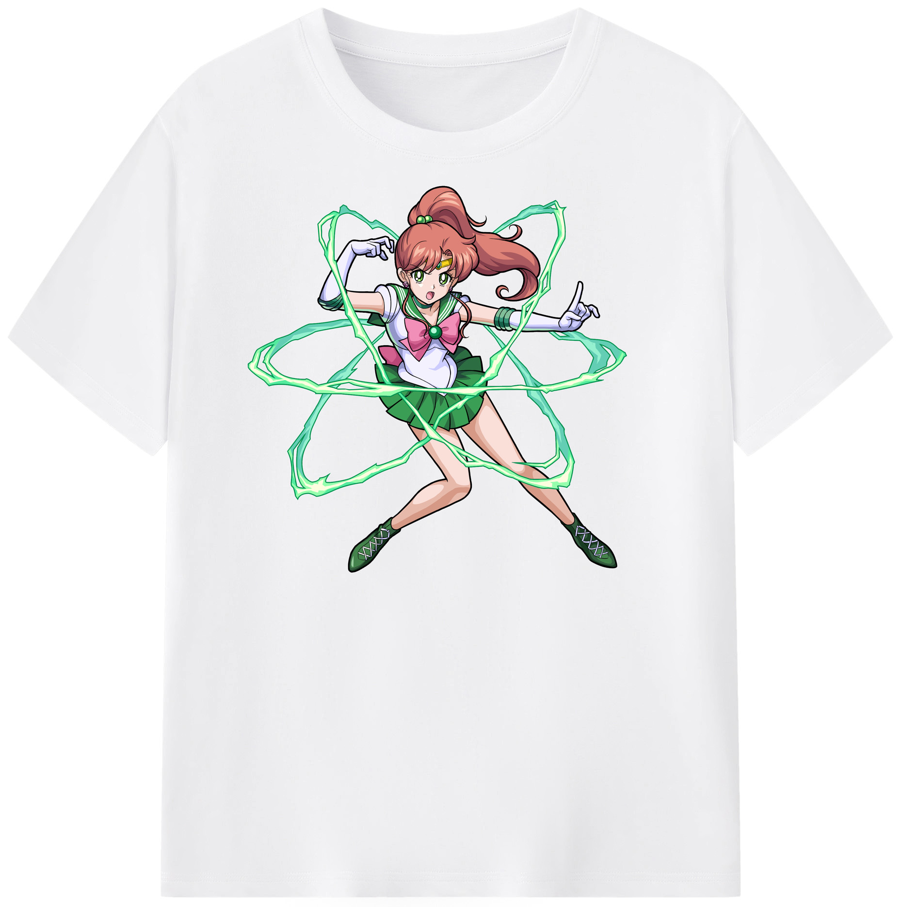 （画像用） 美少女戦士セーラームーン 木野 まこと きの まこと Sailor Moon Kino Makoto （セーラージュピター；Sailor Jupiter） 綿100％半袖Tシャツ（フロントプリント）