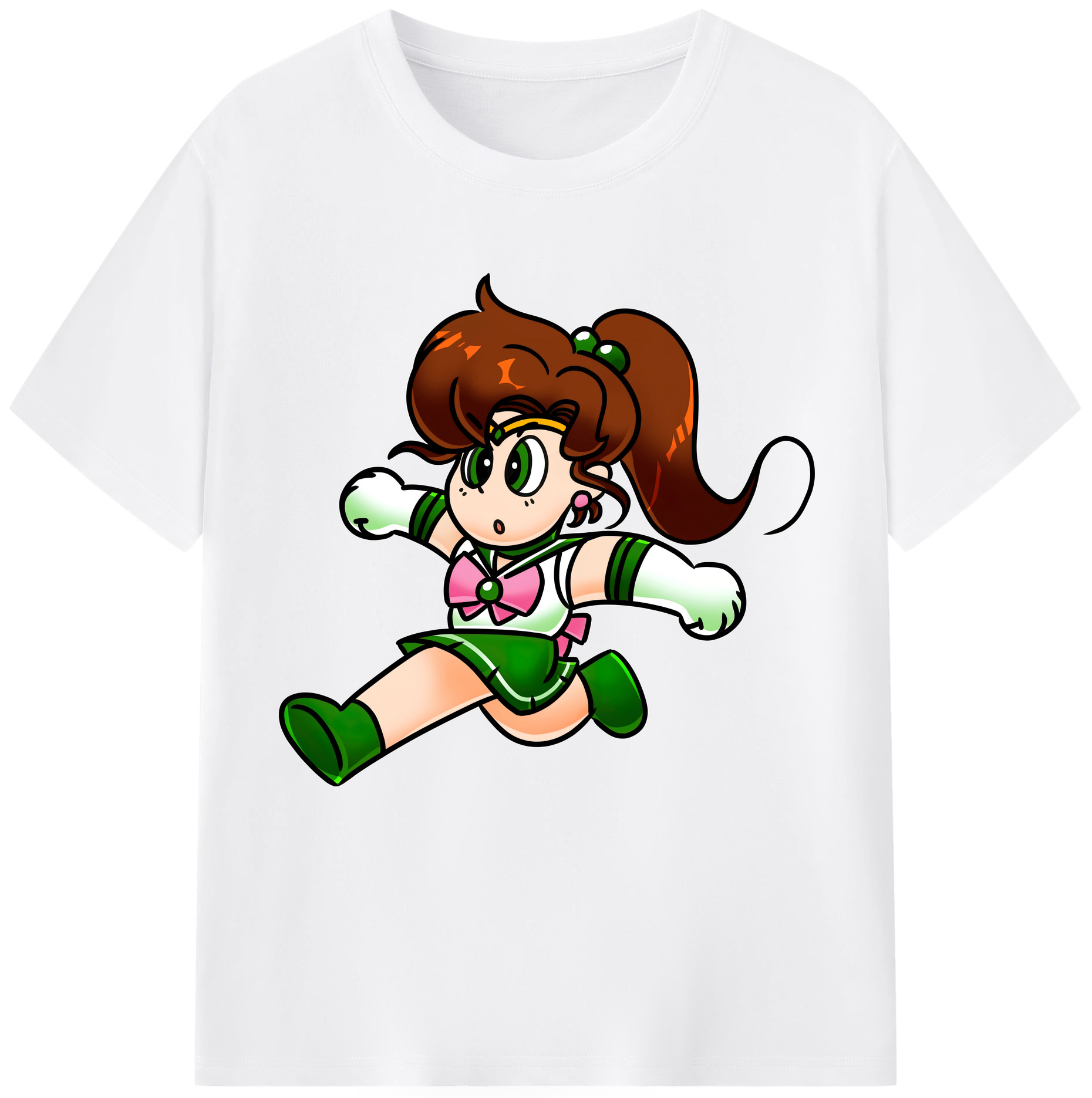 （画像用） 美少女戦士セーラームーン 木野 まこと きの まこと Sailor Moon Kino Makoto （セーラージュピター；Sailor Jupiter） 綿100％半袖Tシャツ（フロントプリント）