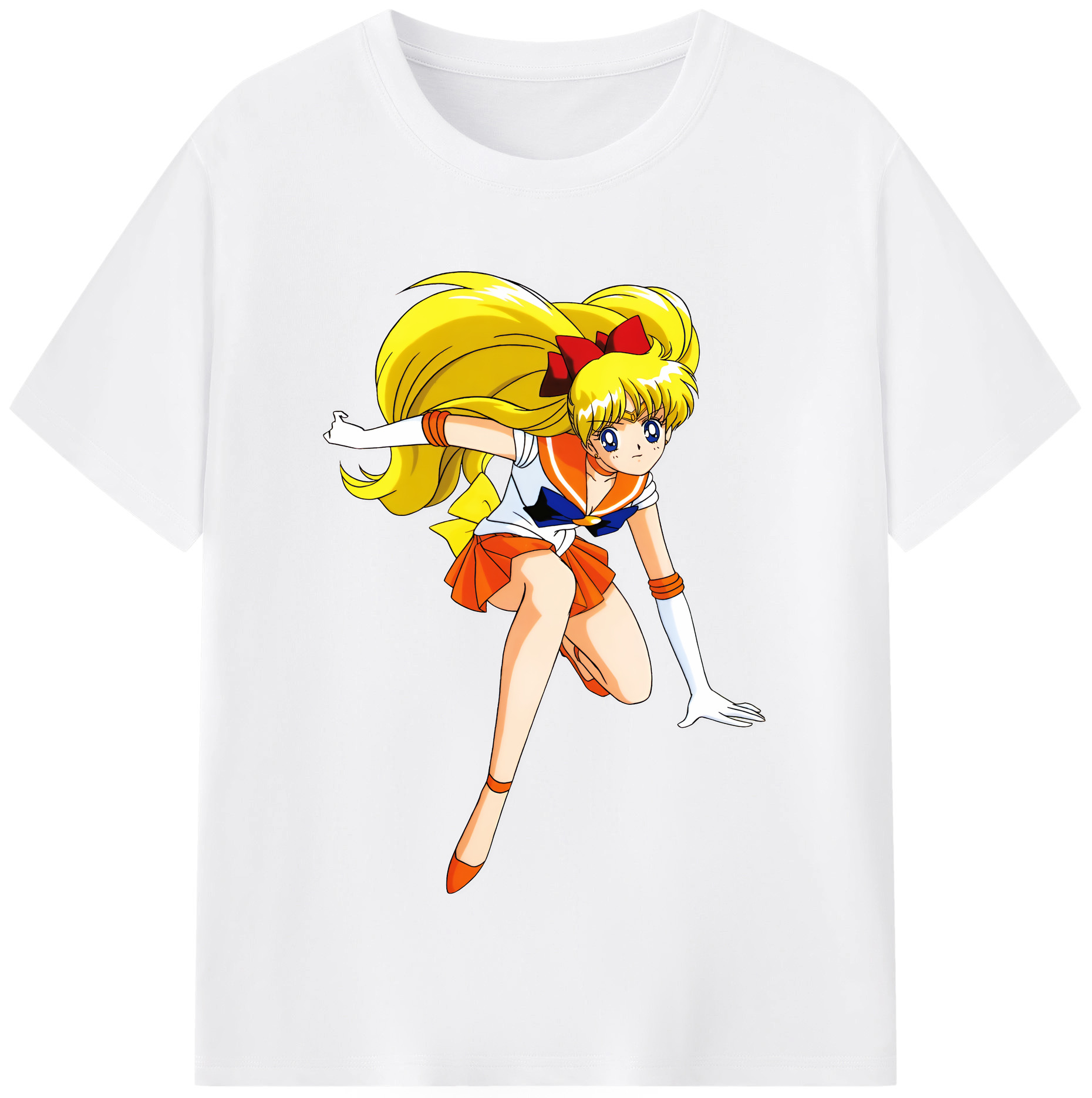 （画像用） 美少女戦士セーラームーン 愛野 美奈子 あいの みなこ Sailor Moon Aino Minako 綿100％半袖Tシャツ（フロントプリント）