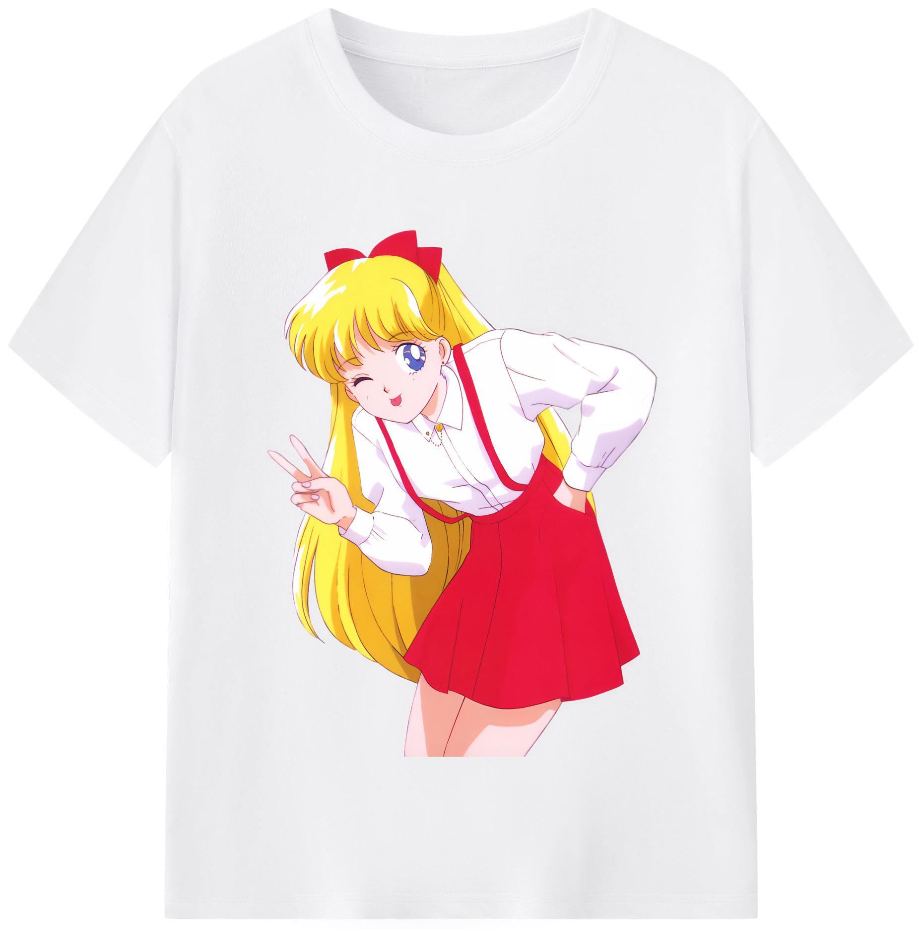 （画像用） 美少女戦士セーラームーン 愛野 美奈子 あいの みなこ Sailor Moon Aino Minako 綿100％半袖Tシャツ（フロントプリント）