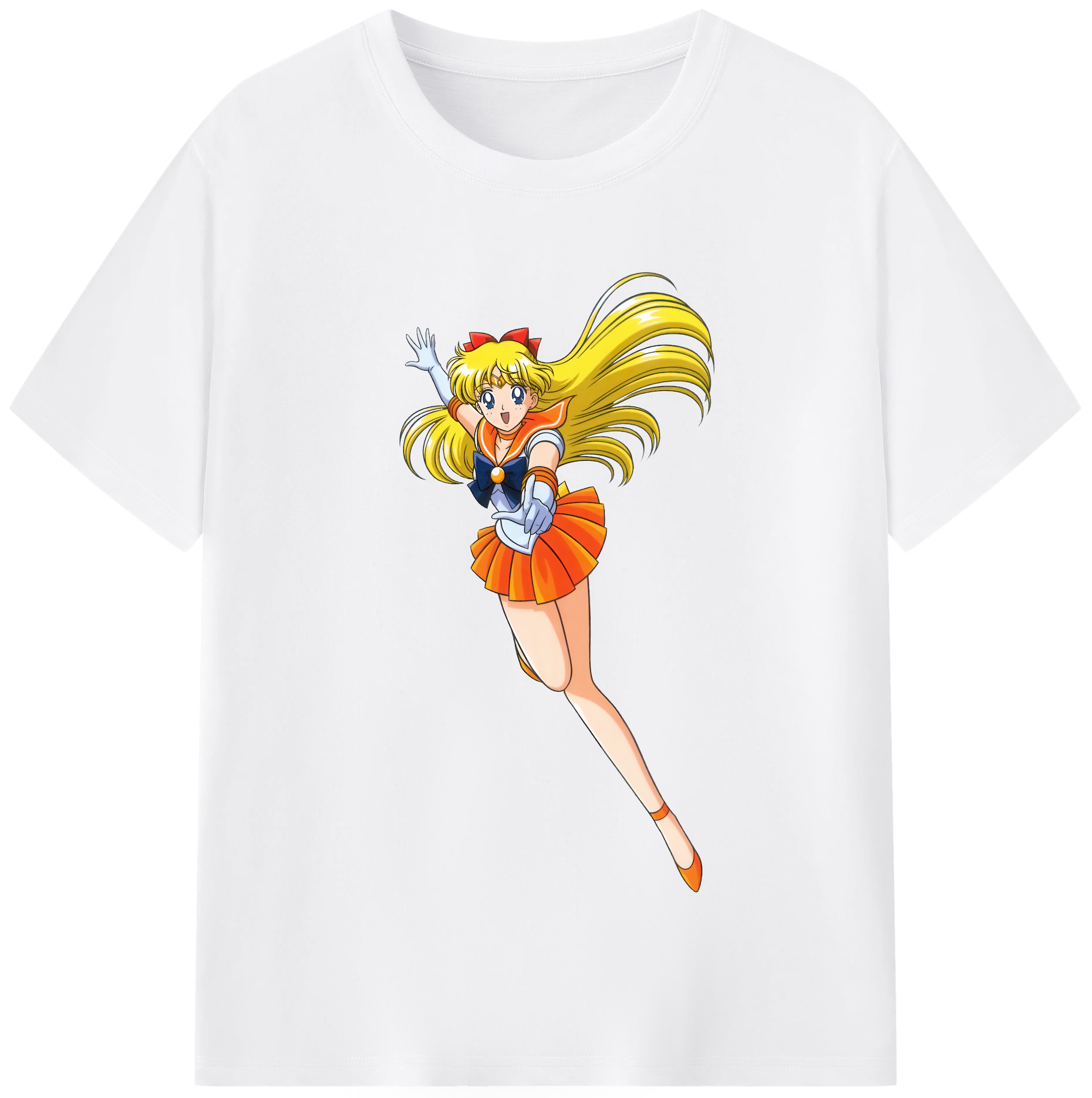 （画像用） 美少女戦士セーラームーン 愛野 美奈子 あいの みなこ Sailor Moon Aino Minako 綿100％半袖Tシャツ（フロントプリント）