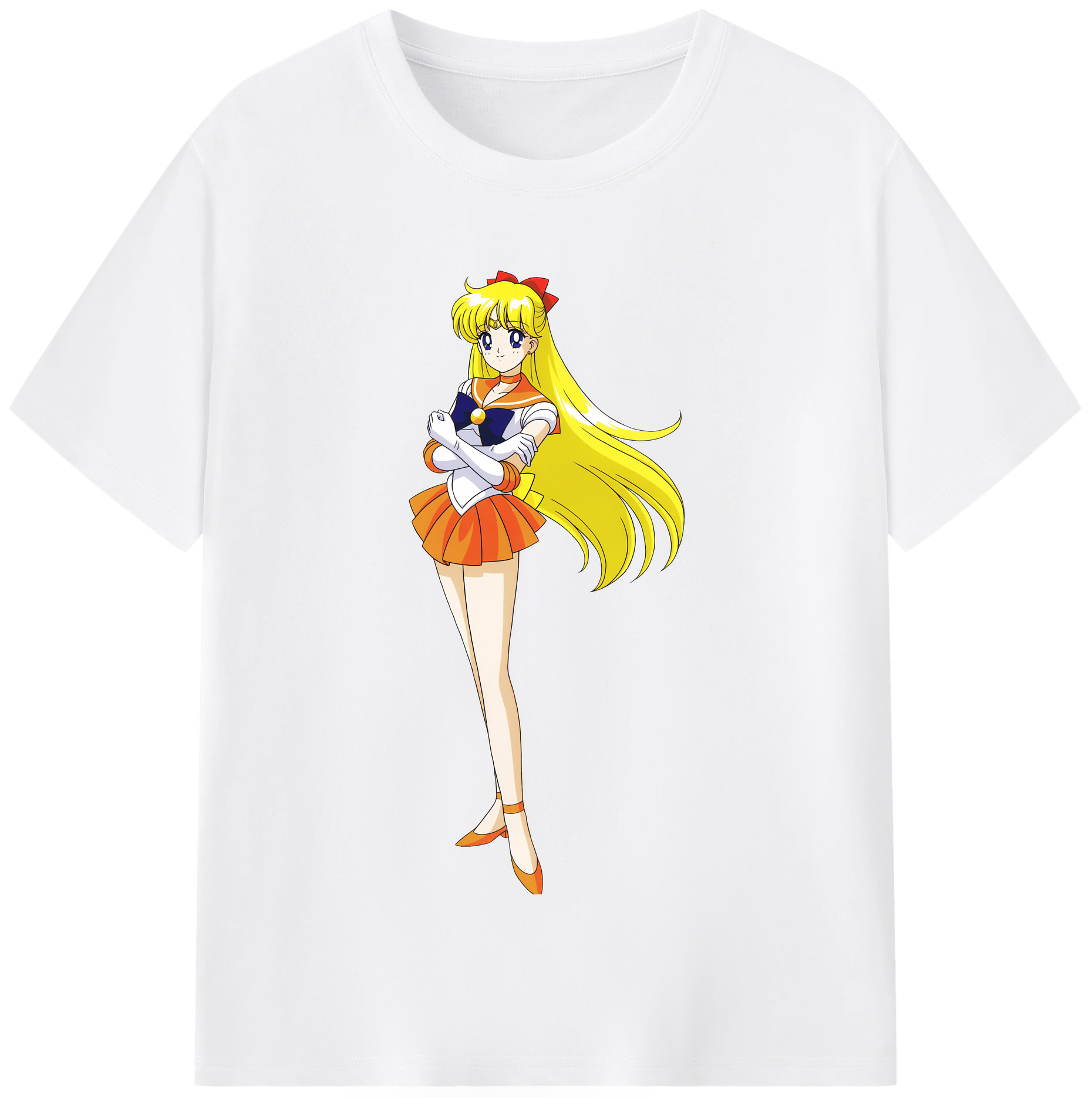 （画像用） 美少女戦士セーラームーン 愛野 美奈子 あいの みなこ Sailor Moon Aino Minako 綿100％半袖Tシャツ（フロントプリント）