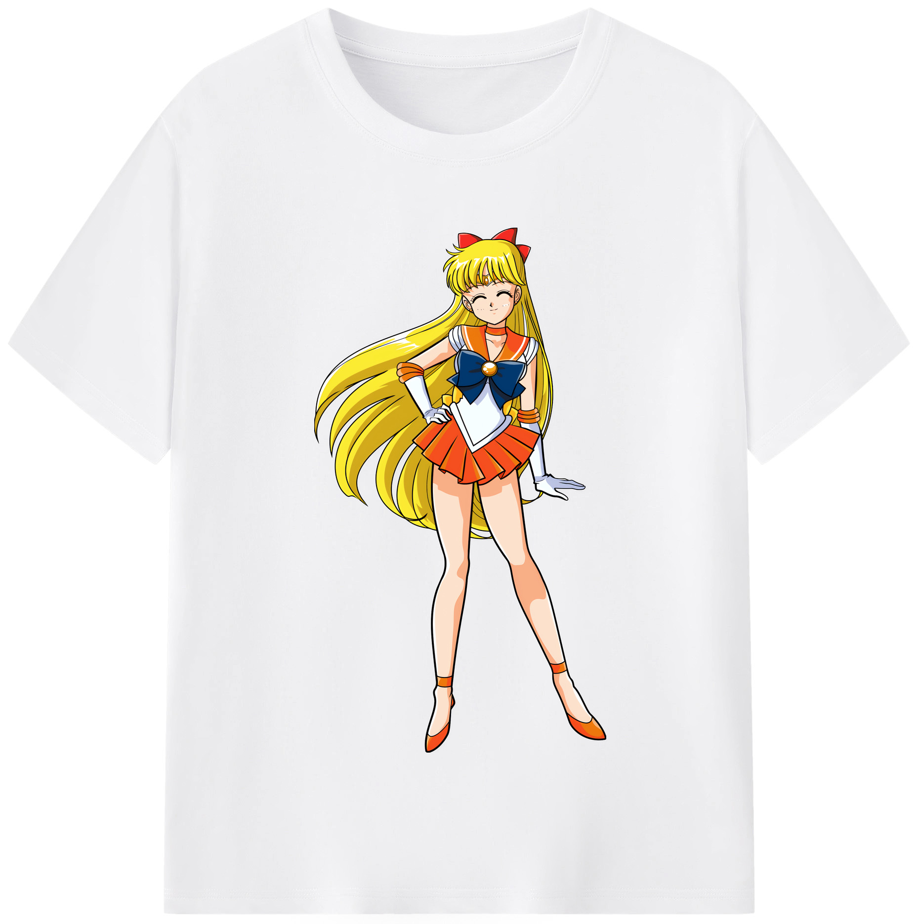 （画像用） 美少女戦士セーラームーン 愛野 美奈子 あいの みなこ Sailor Moon Aino Minako 綿100％半袖Tシャツ（フロントプリント）