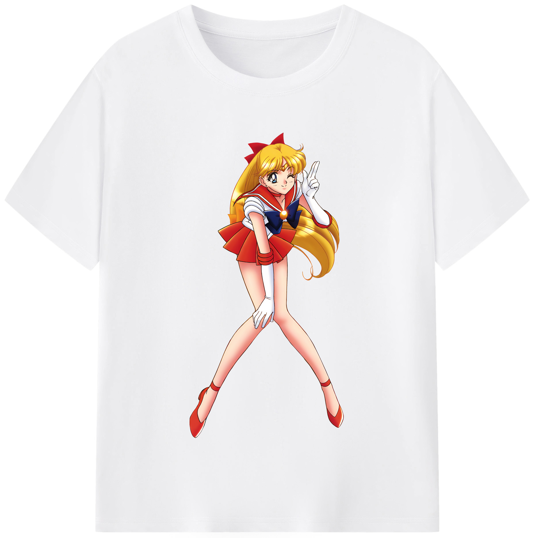 （画像用） 美少女戦士セーラームーン 愛野 美奈子 あいの みなこ Sailor Moon Aino Minako 綿100％半袖Tシャツ（フロントプリント）