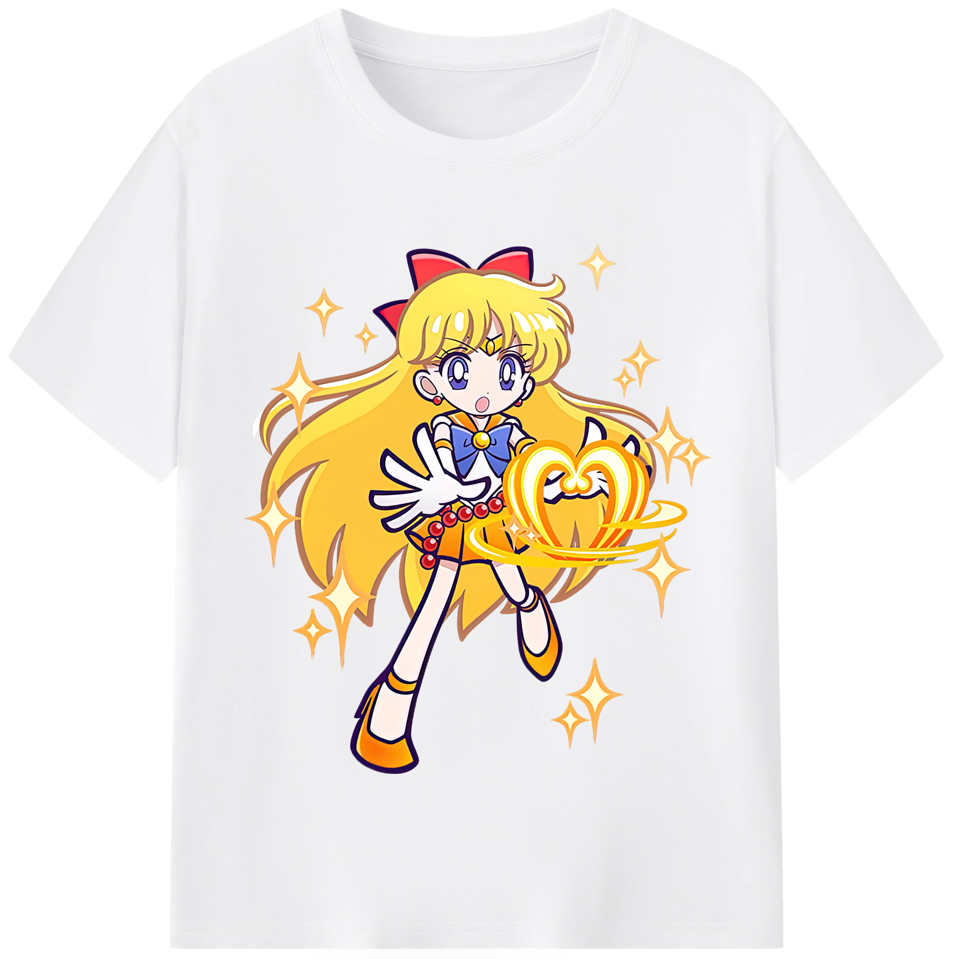 （画像用） 美少女戦士セーラームーン 愛野 美奈子 あいの みなこ Sailor Moon Aino Minako 綿100％半袖Tシャツ（フロントプリント）