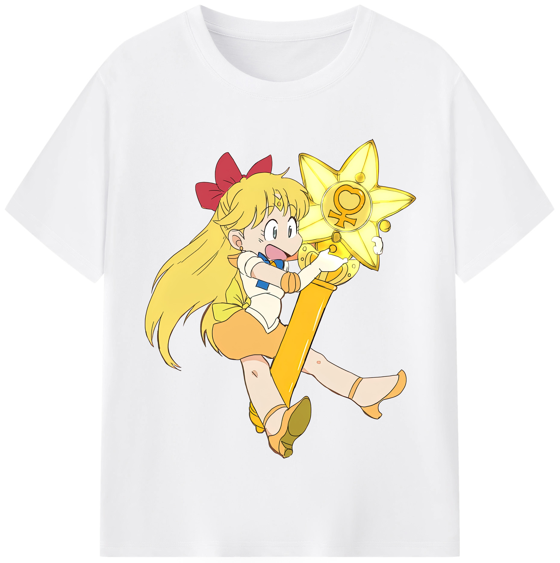 （画像用） 美少女戦士セーラームーン 愛野 美奈子 あいの みなこ Sailor Moon Aino Minako 綿100％半袖Tシャツ（フロントプリント）