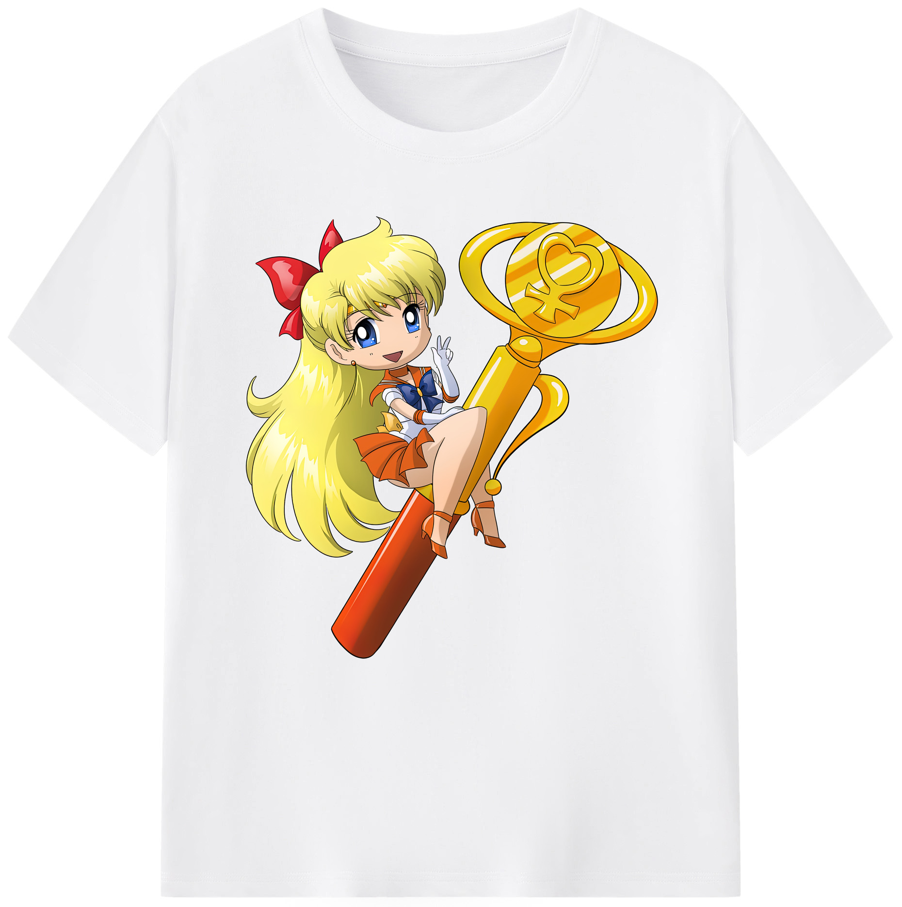 （画像用） 美少女戦士セーラームーン 愛野 美奈子 あいの みなこ Sailor Moon Aino Minako 綿100％半袖Tシャツ（フロントプリント）