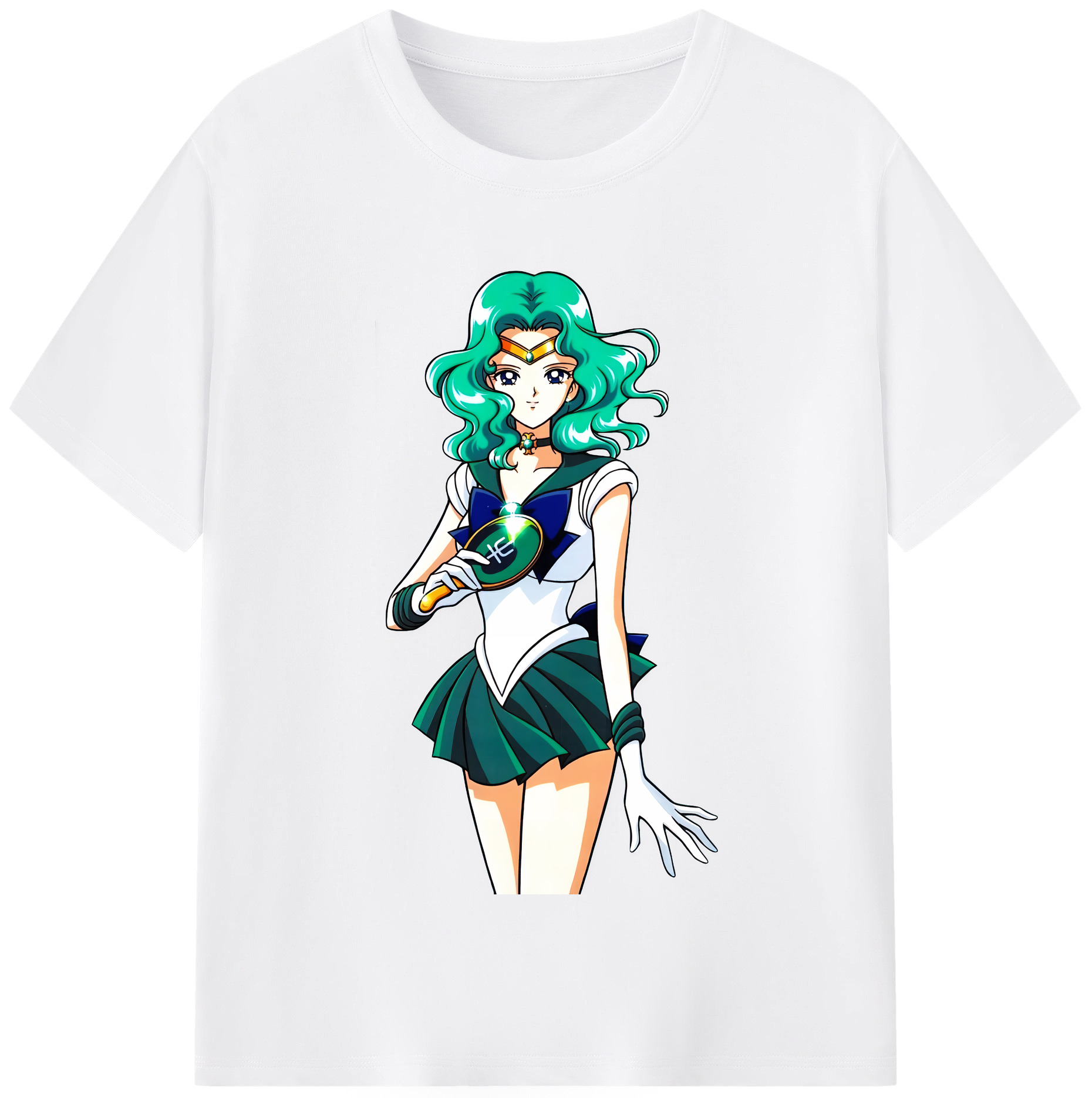 （画像用） 美少女戦士セーラームーン 海王 みちる（かいおう みちる） Sailor Moon Kaiou Michiru 綿100％半袖Tシャツ（フロントプリント）