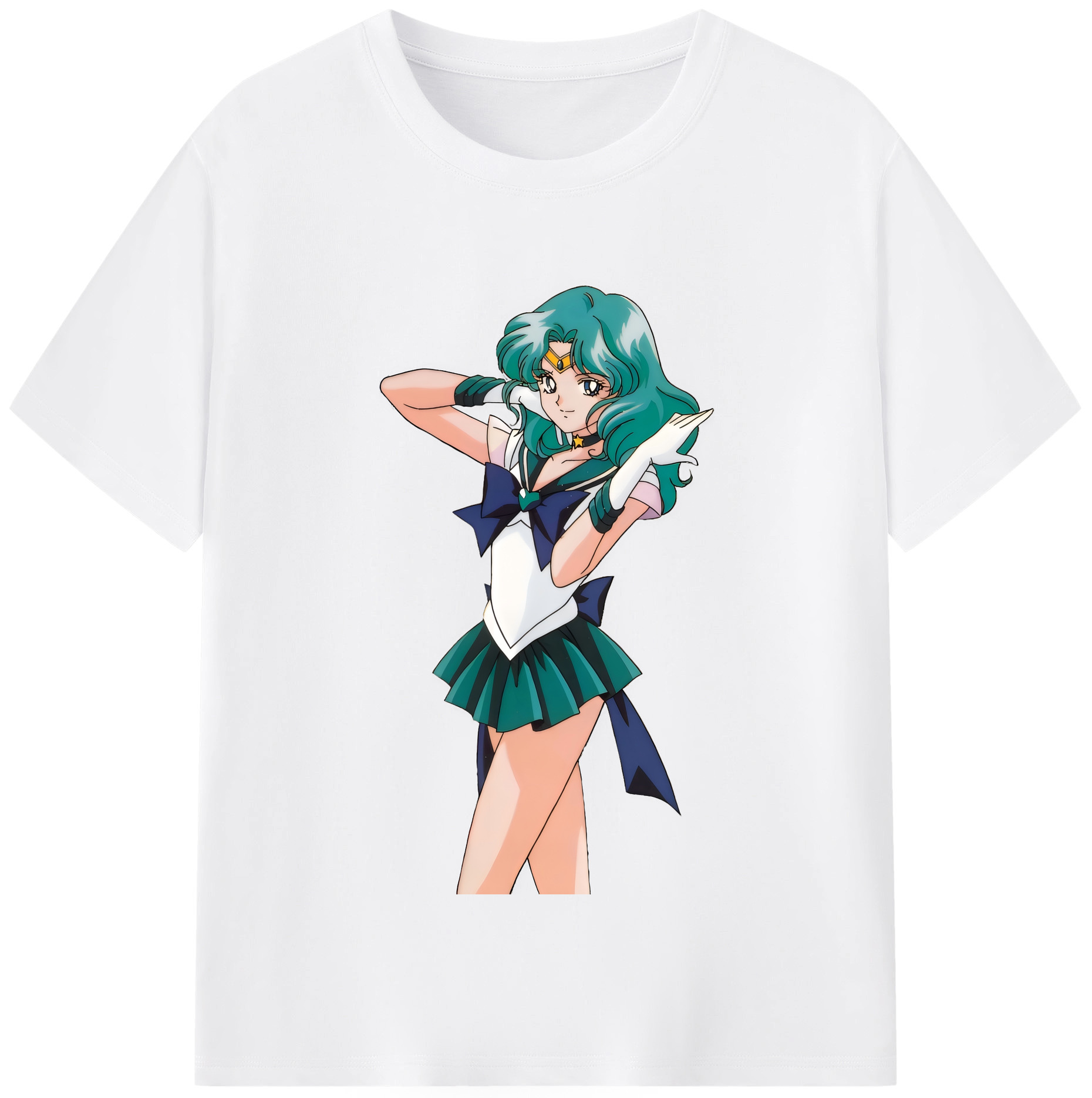 （画像用） 美少女戦士セーラームーン 海王 みちる（かいおう みちる） Sailor Moon Kaiou Michiru 綿100％半袖Tシャツ（フロントプリント）