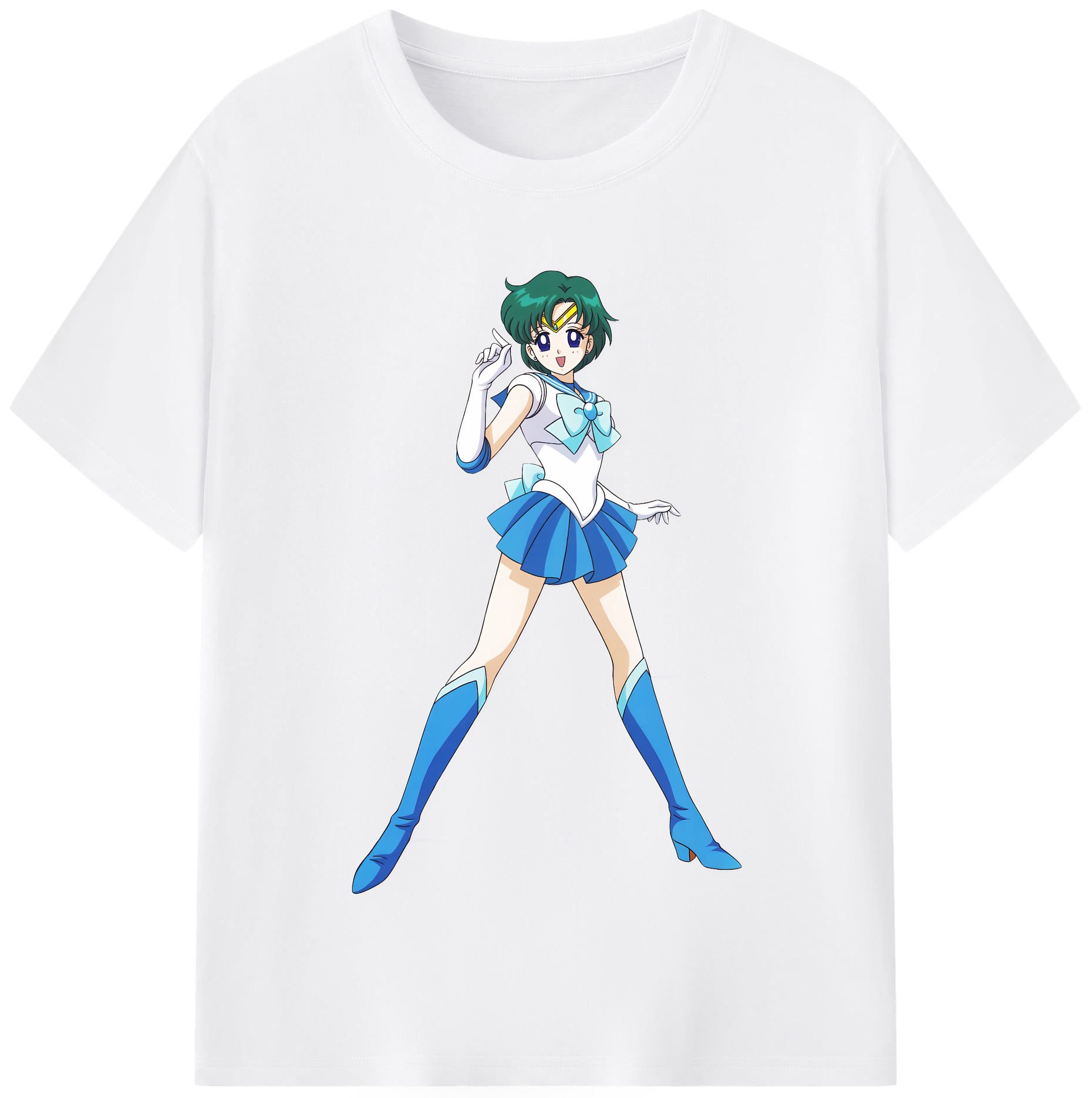 （画像用） 美少女戦士セーラームーン 海王 みちる（かいおう みちる） Sailor Moon Kaiou Michiru 綿100％半袖Tシャツ（フロントプリント）