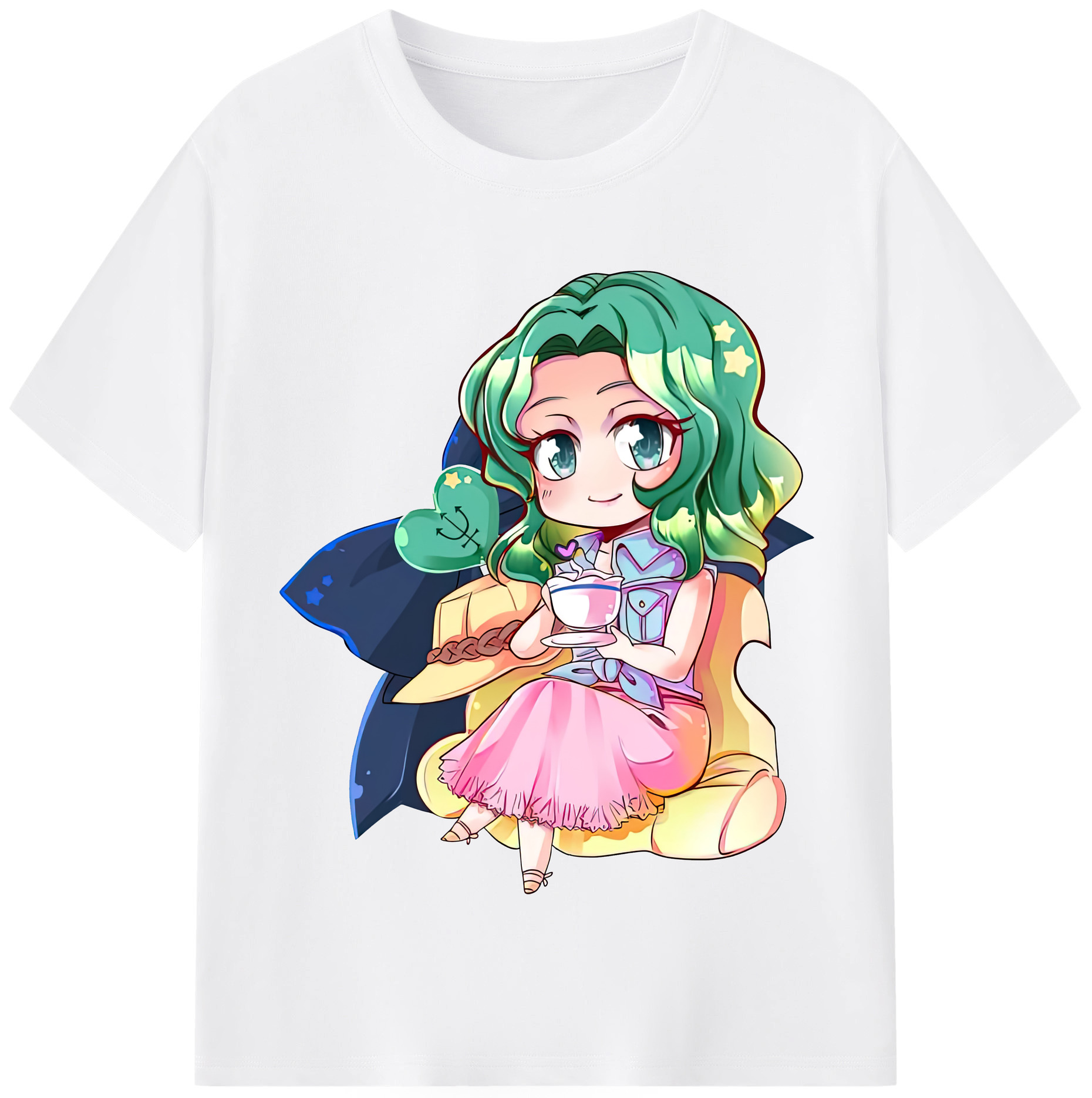 （画像用） 美少女戦士セーラームーン 海王 みちる（かいおう みちる） Sailor Moon Kaiou Michiru 綿100％半袖Tシャツ（フロントプリント）