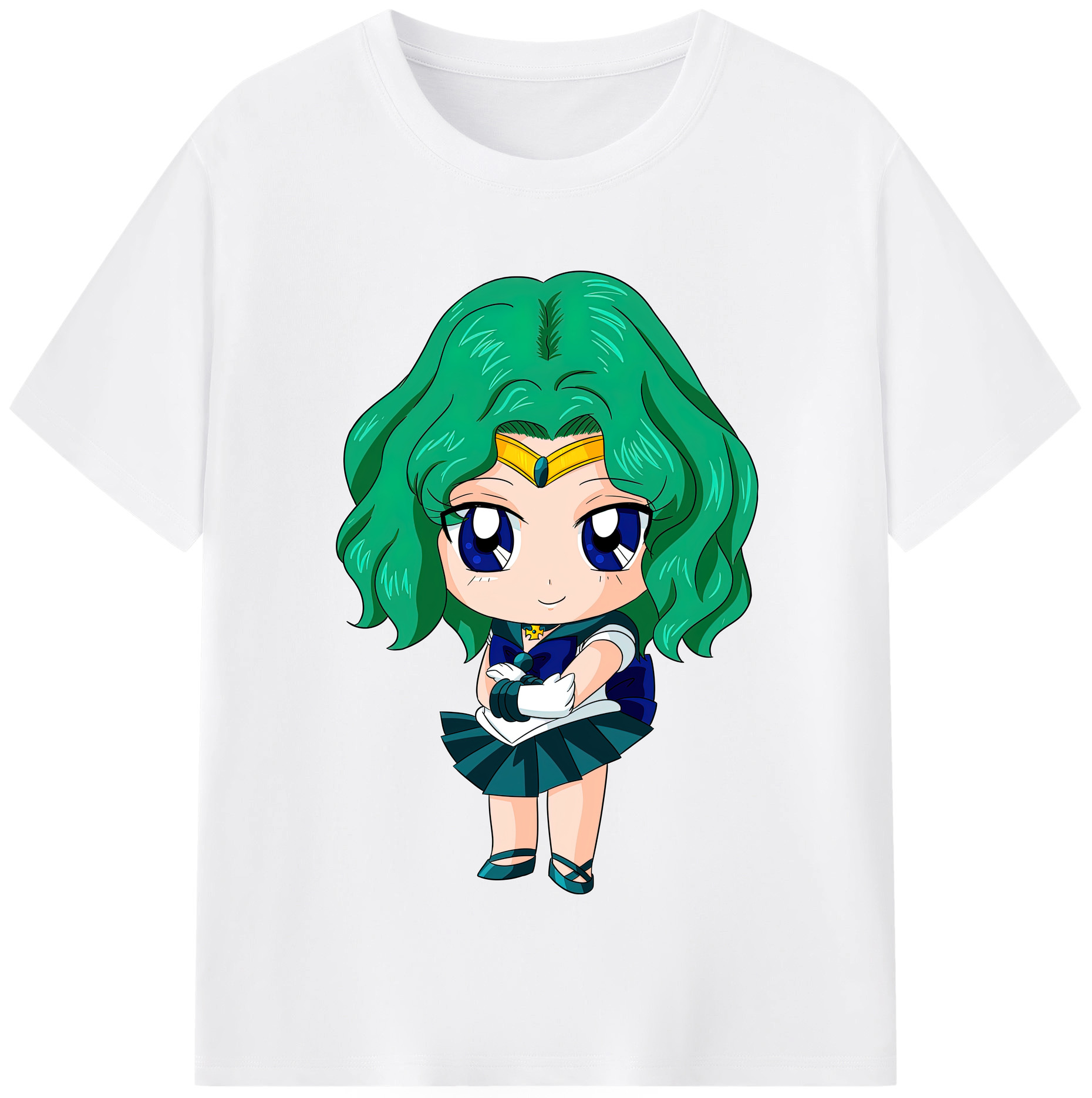 （画像用） 美少女戦士セーラームーン 海王 みちる（かいおう みちる） Sailor Moon Kaiou Michiru 綿100％半袖Tシャツ（フロントプリント）