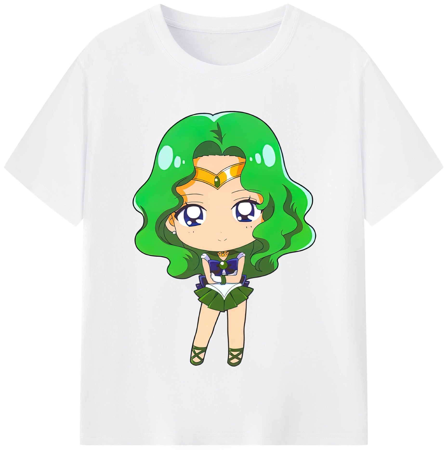 （画像用） 美少女戦士セーラームーン 海王 みちる（かいおう みちる） Sailor Moon Kaiou Michiru 綿100％半袖Tシャツ（フロントプリント）