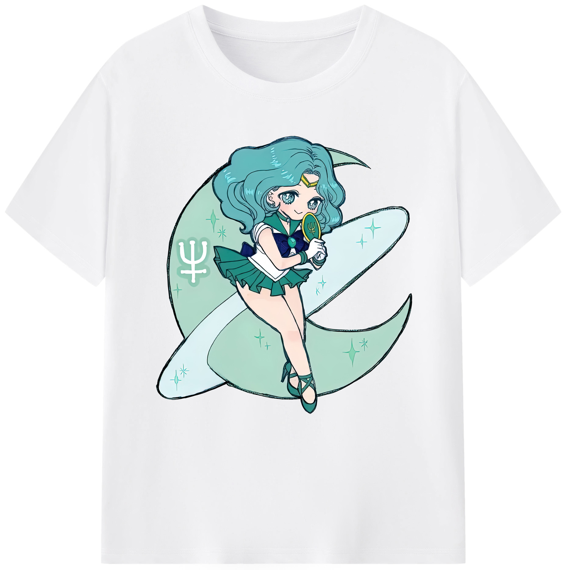 （画像用） 美少女戦士セーラームーン 海王 みちる（かいおう みちる） Sailor Moon Kaiou Michiru 綿100％半袖Tシャツ（フロントプリント）