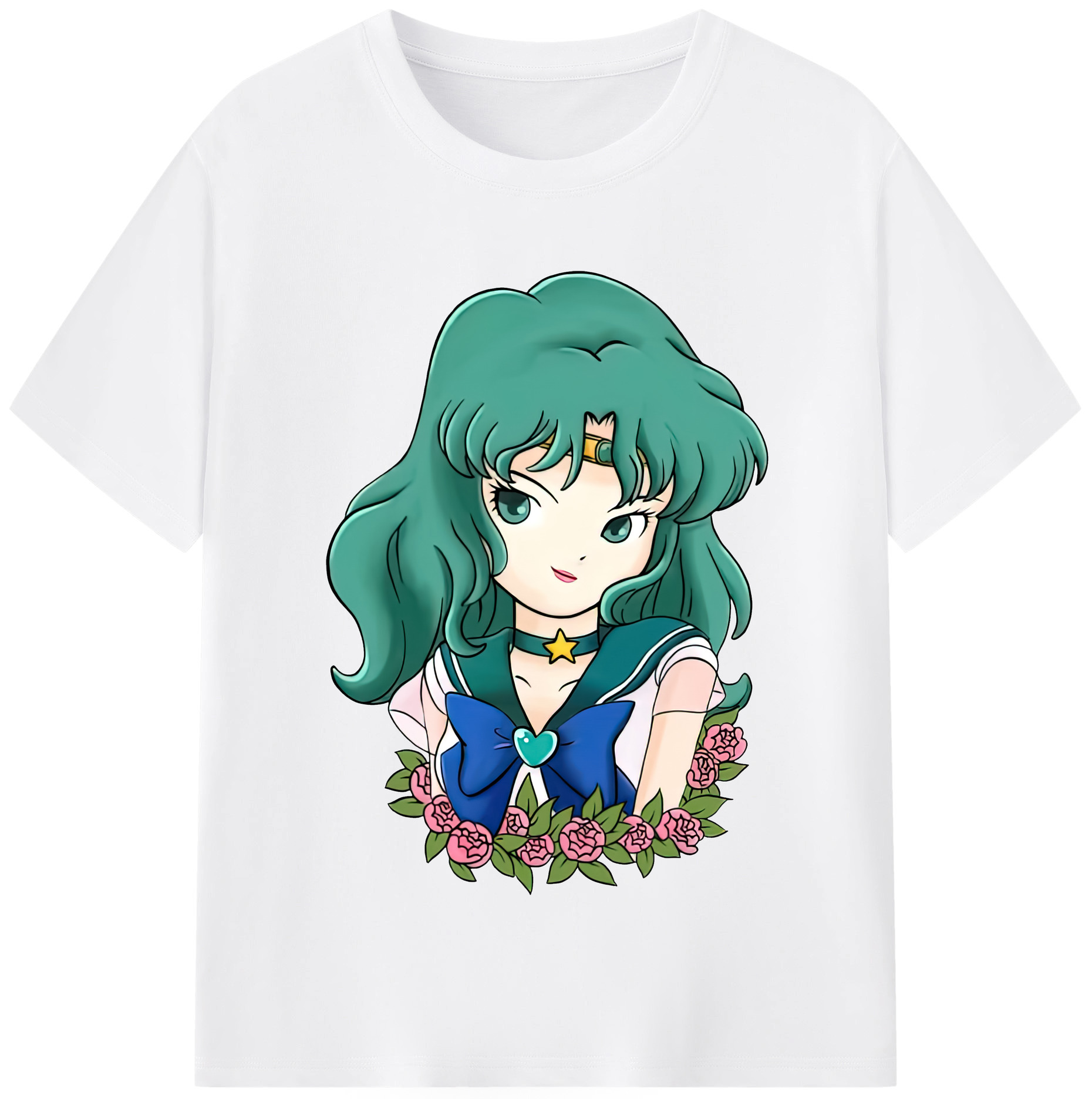 （画像用） 美少女戦士セーラームーン 海王 みちる（かいおう みちる） Sailor Moon Kaiou Michiru 綿100％半袖Tシャツ（フロントプリント）