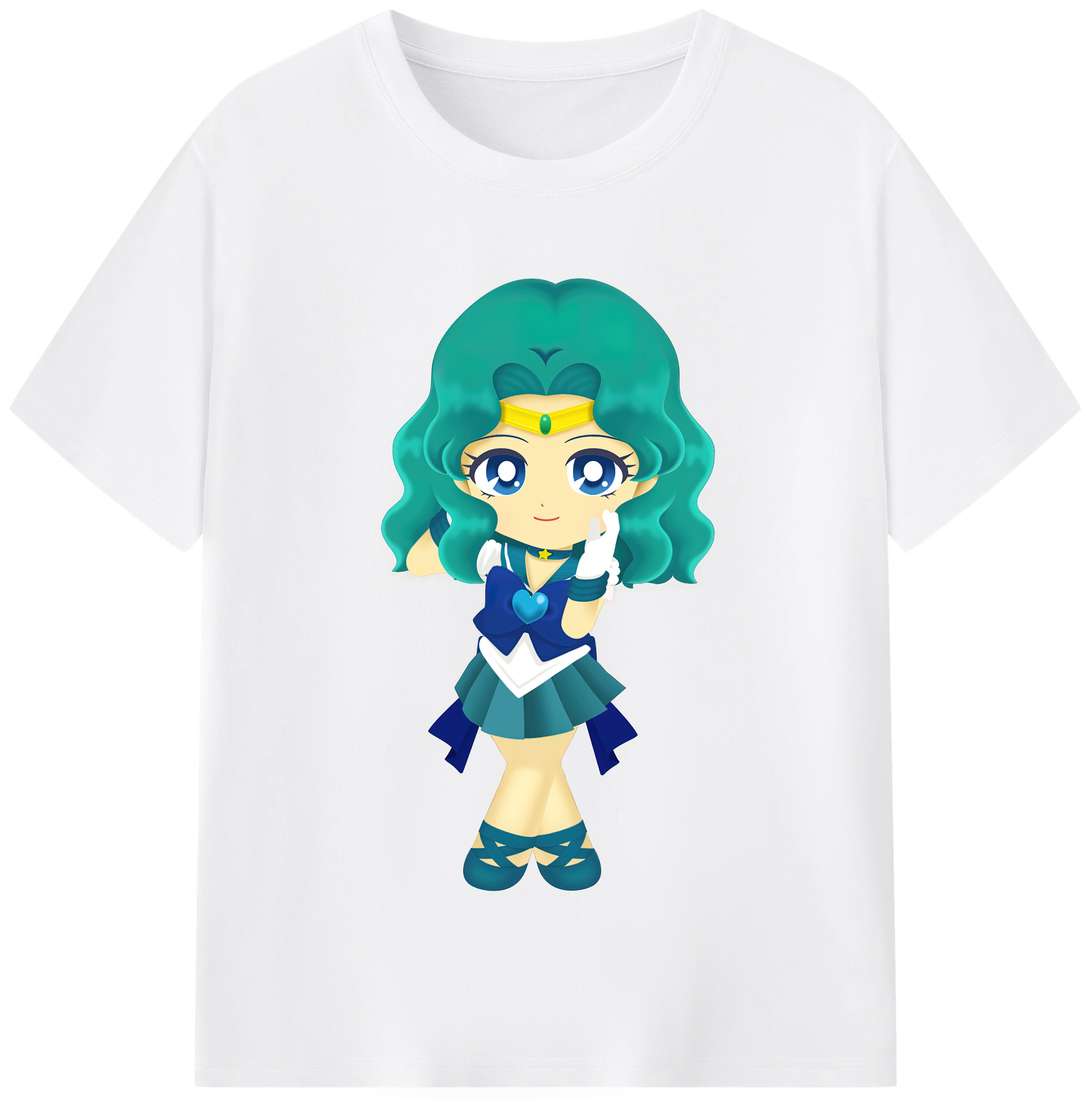 （画像用） 美少女戦士セーラームーン 海王 みちる（かいおう みちる） Sailor Moon Kaiou Michiru 綿100％半袖Tシャツ（フロントプリント）