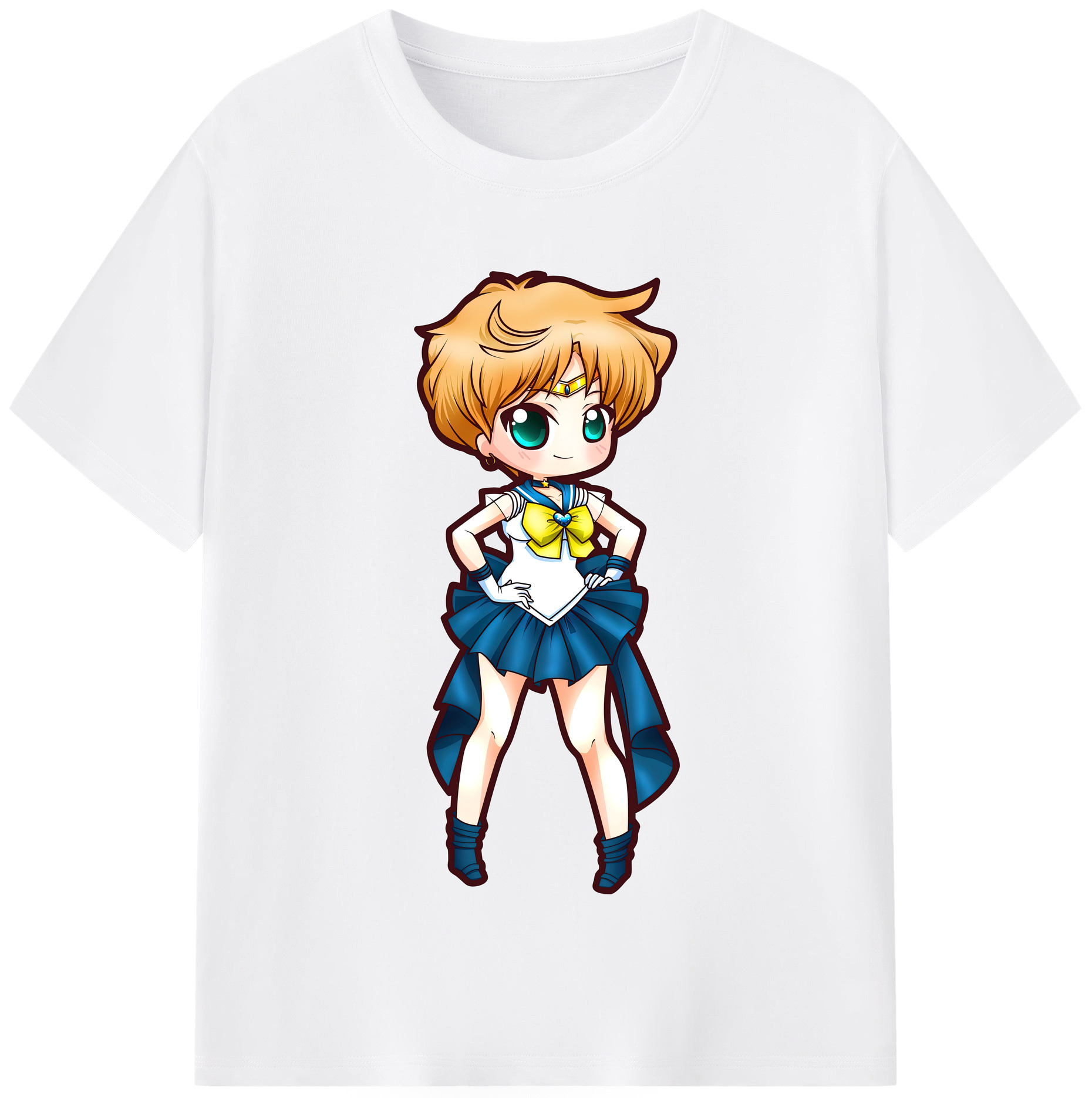 （画像用） 美少女戦士セーラームーン 天王はるか Sailor Moon Tenoh Haruka 綿100％半袖Tシャツ（フロントプリント）