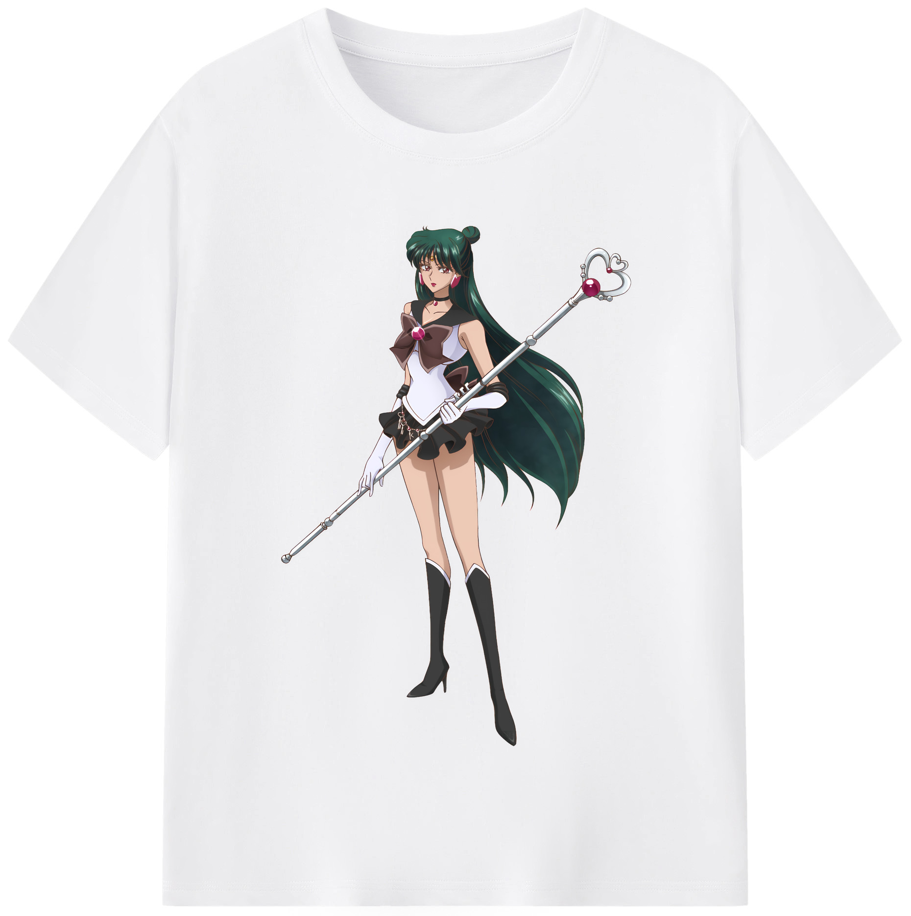 （画像用） 美少女戦士セーラームーン 冥王せつな Sailor Moon Meiou Setsuna 綿100％半袖Tシャツ（フロントプリント）