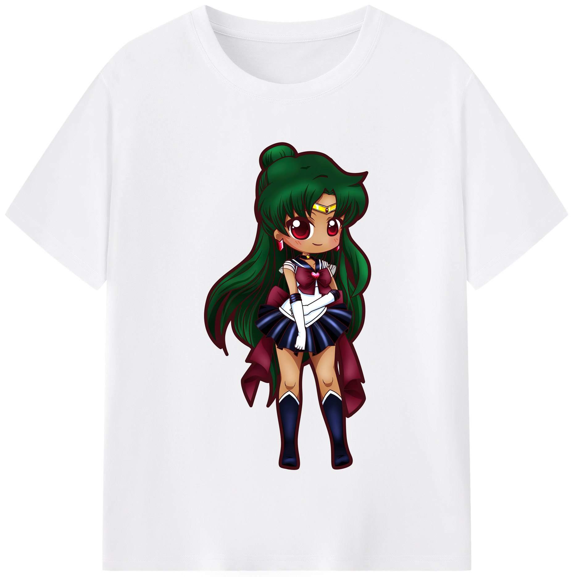 （画像用） 美少女戦士セーラームーン 冥王せつな Sailor Moon Meiou Setsuna 綿100％半袖Tシャツ（フロントプリント）