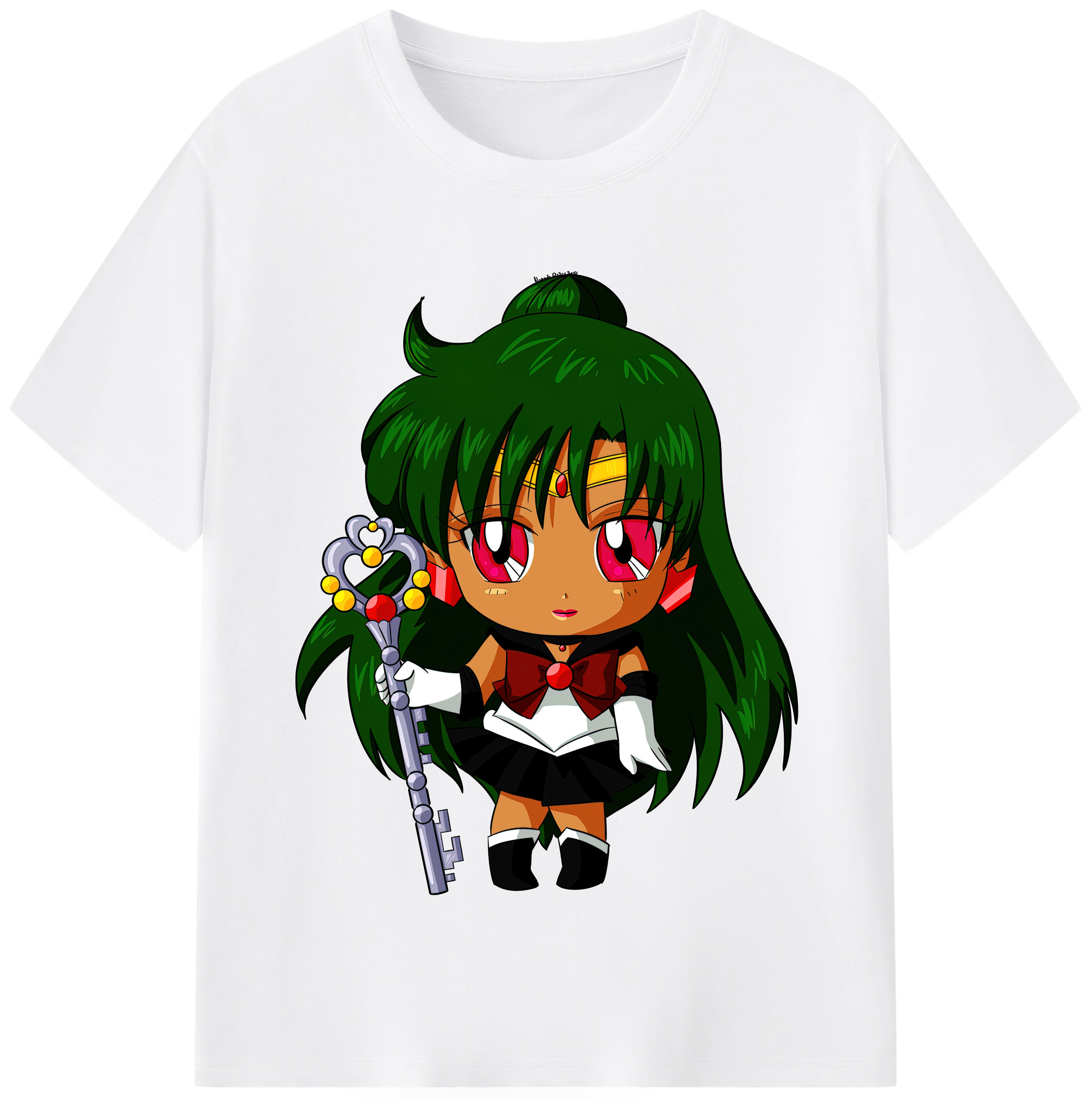 （画像用） 美少女戦士セーラームーン 冥王せつな Sailor Moon Meiou Setsuna 綿100％半袖Tシャツ（フロントプリント）