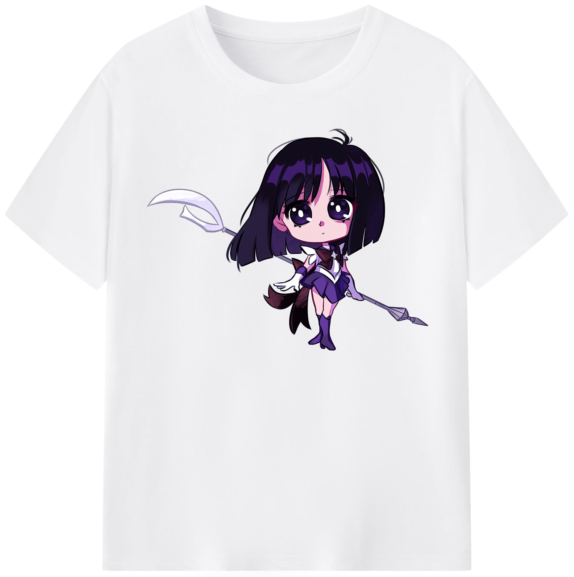 （画像用） 美少女戦士セーラームーン 土萠ほたる Sailor Moon Tomoe Hotaru （セーラーサターン；Sailor Saturn） 綿100％半袖Tシャツ（フロントプリント）